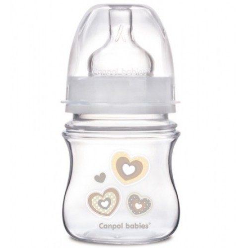 Бутылочка Canpol EasyStart с шир. горл., антикол., PP, 0+ мес., 120 мл, арт. 35/216 белый