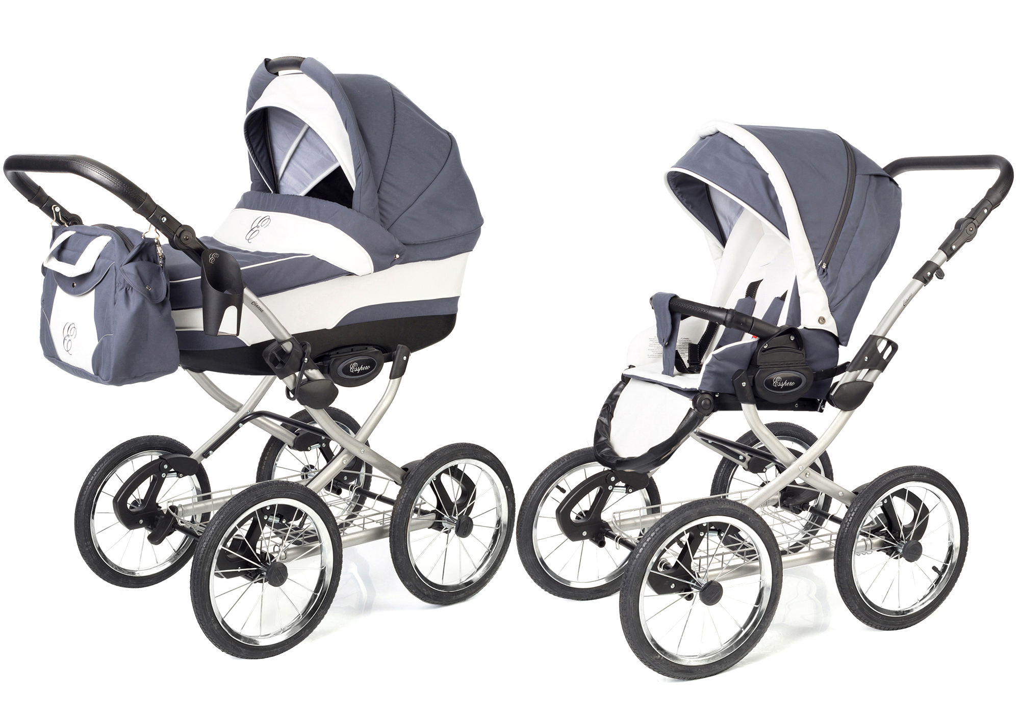 Коляска 2 в 1 Esspero Classic (шасси Grey) Grey Lux