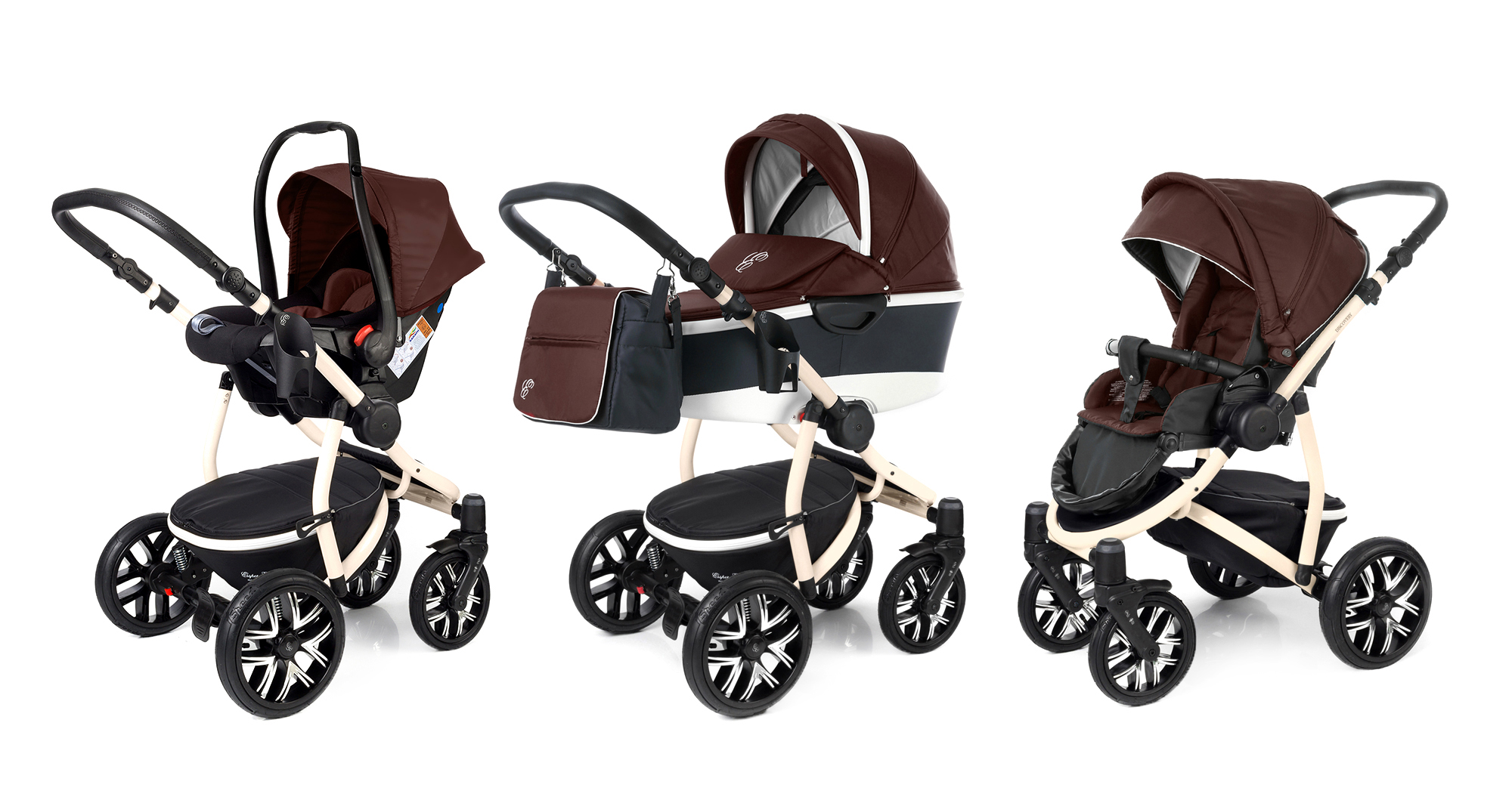 Коляска 3 в 1 Esspero Discovery Alu (шасси Beige) Brown