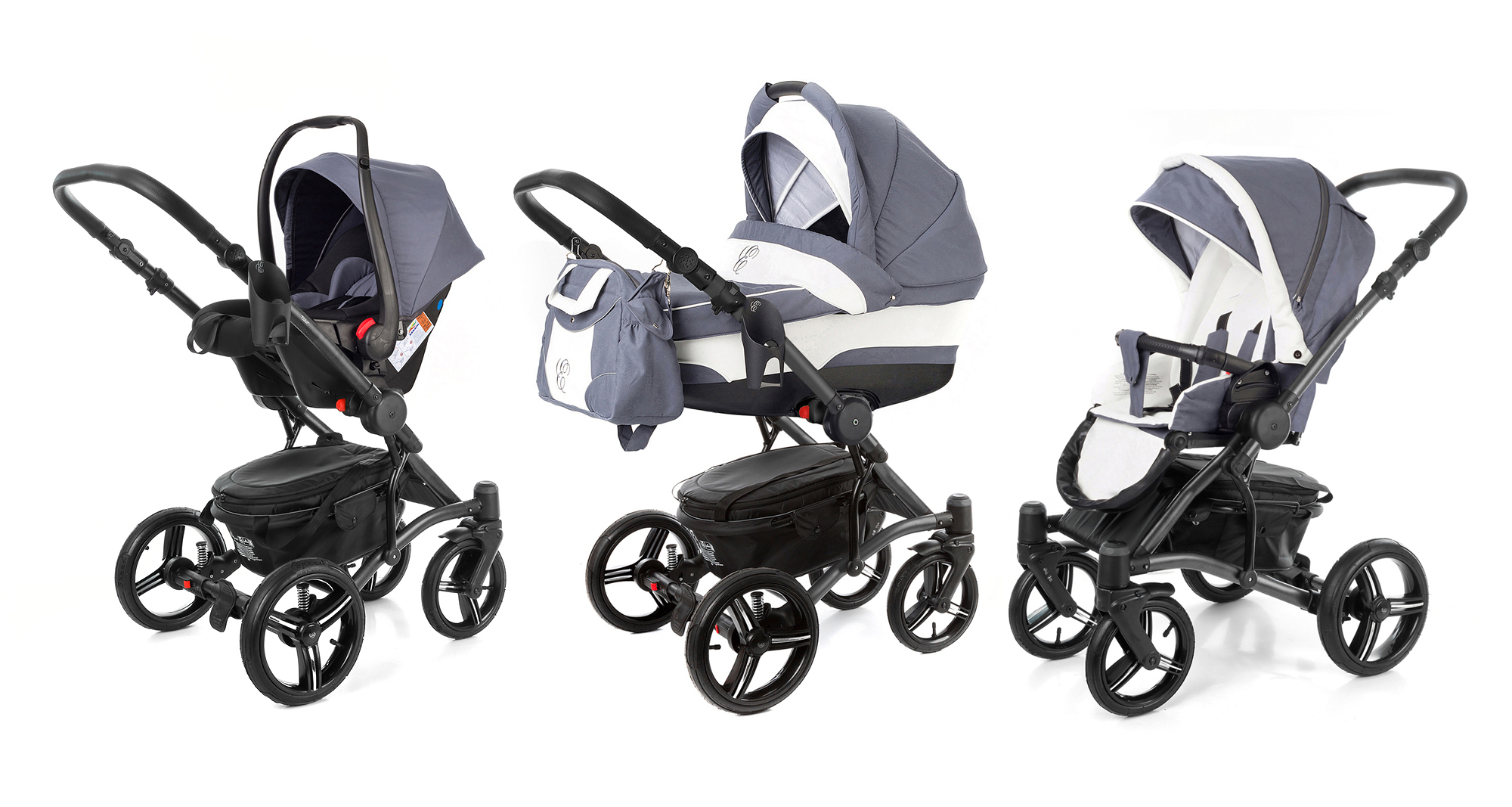 Коляска 3 в 1 Esspero Tour (шасси Graphite) Grey Lux