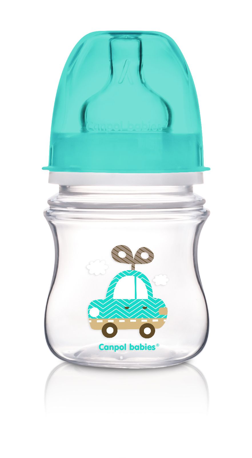 Бутылочка Canpol EasyStart Toys шир. горл., антикол., PP, 0+, 120 мл, арт. 35/220 голубой