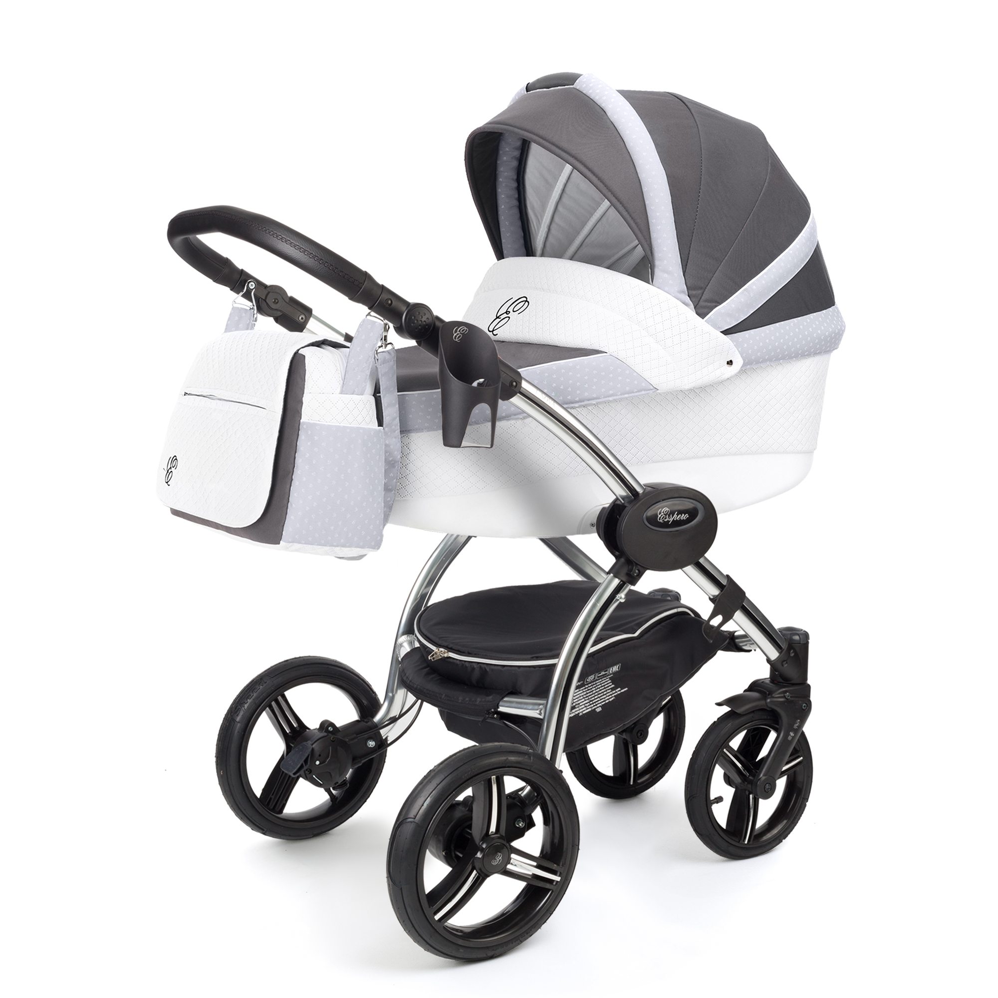 Коляска для новорожденных Esspero Grand I-Nova (шасси Chrome) Royal Silver