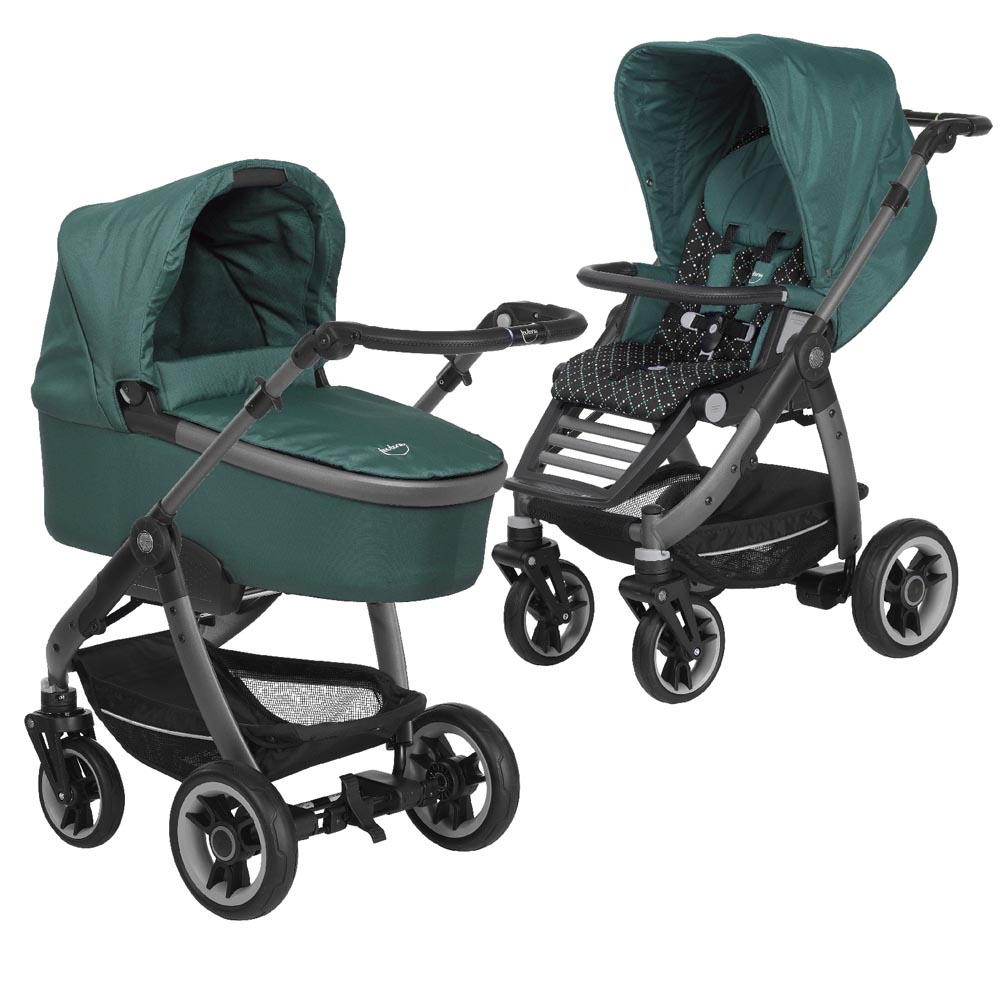Коляска 2 в 1 Teutonia Cosmo V4 (шасси Graphite) 6130-6130-6160 Jade-Twinkle