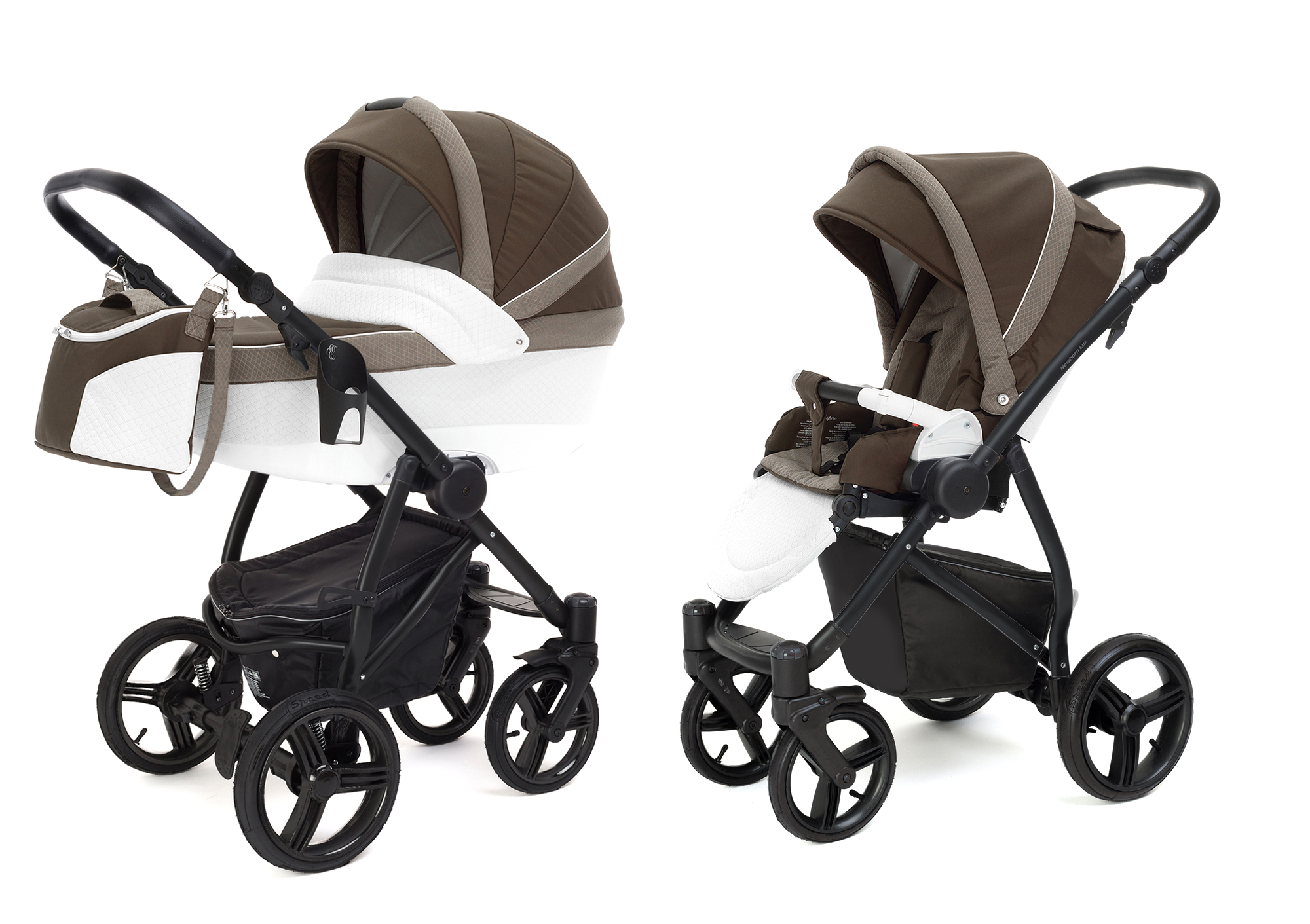 Коляска 2 в 1 Esspero Grand Newborn Lux (шасси Black) Royal Brown