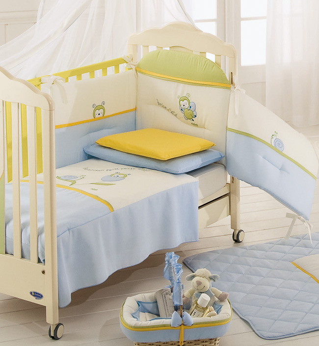 Постельный комплект Italbaby Tulipano 5 предметов голубой