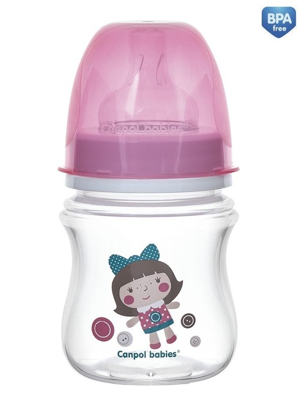 Бутылочка Canpol EasyStart Toys шир. горл., антикол., PP, 3+, 120 мл, арт. 35/220 розовый