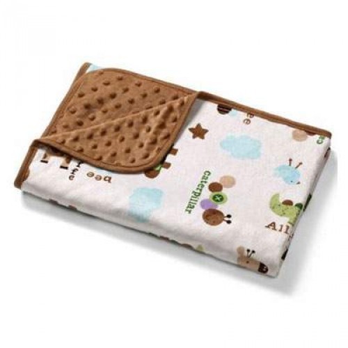 Плед двусторонний BabyOno Пузырьки (75*100 см) Шоколад