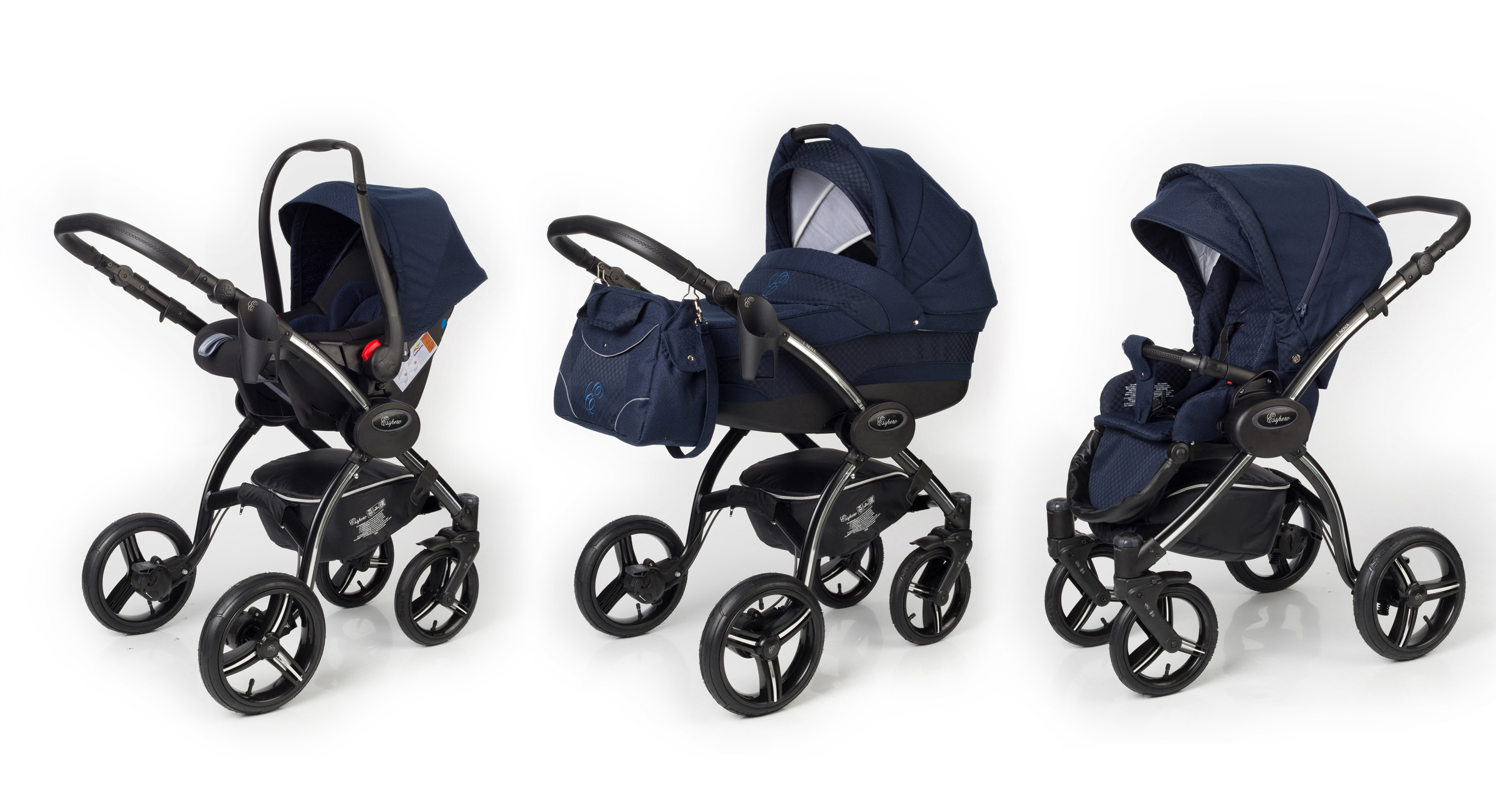 Коляска 3 в 1 Esspero I-Nova (шасси Black) Mar Carbon