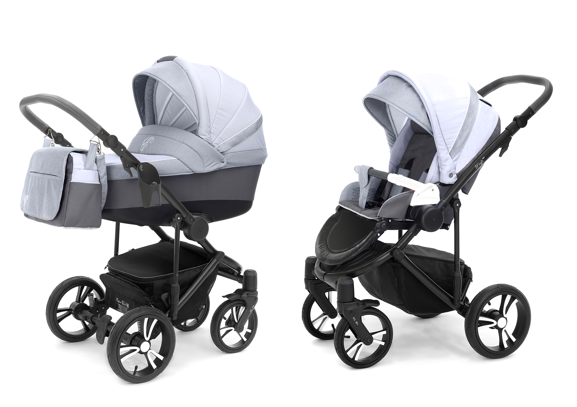 Коляска 2 в 1 Esspero Grand Magic Pro (шасси Black) Grey Stone
