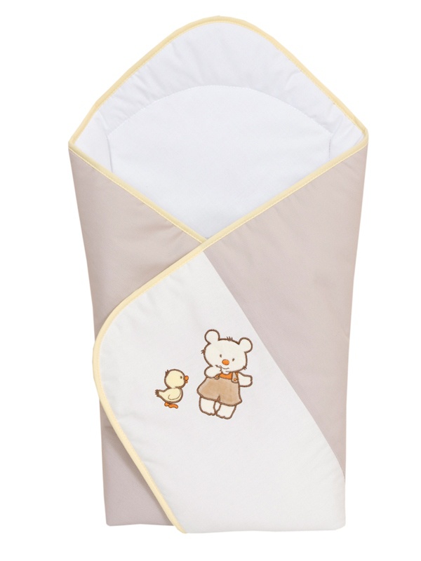 Одеяло-конверт Ceba Baby Ducklings Brown вышивка