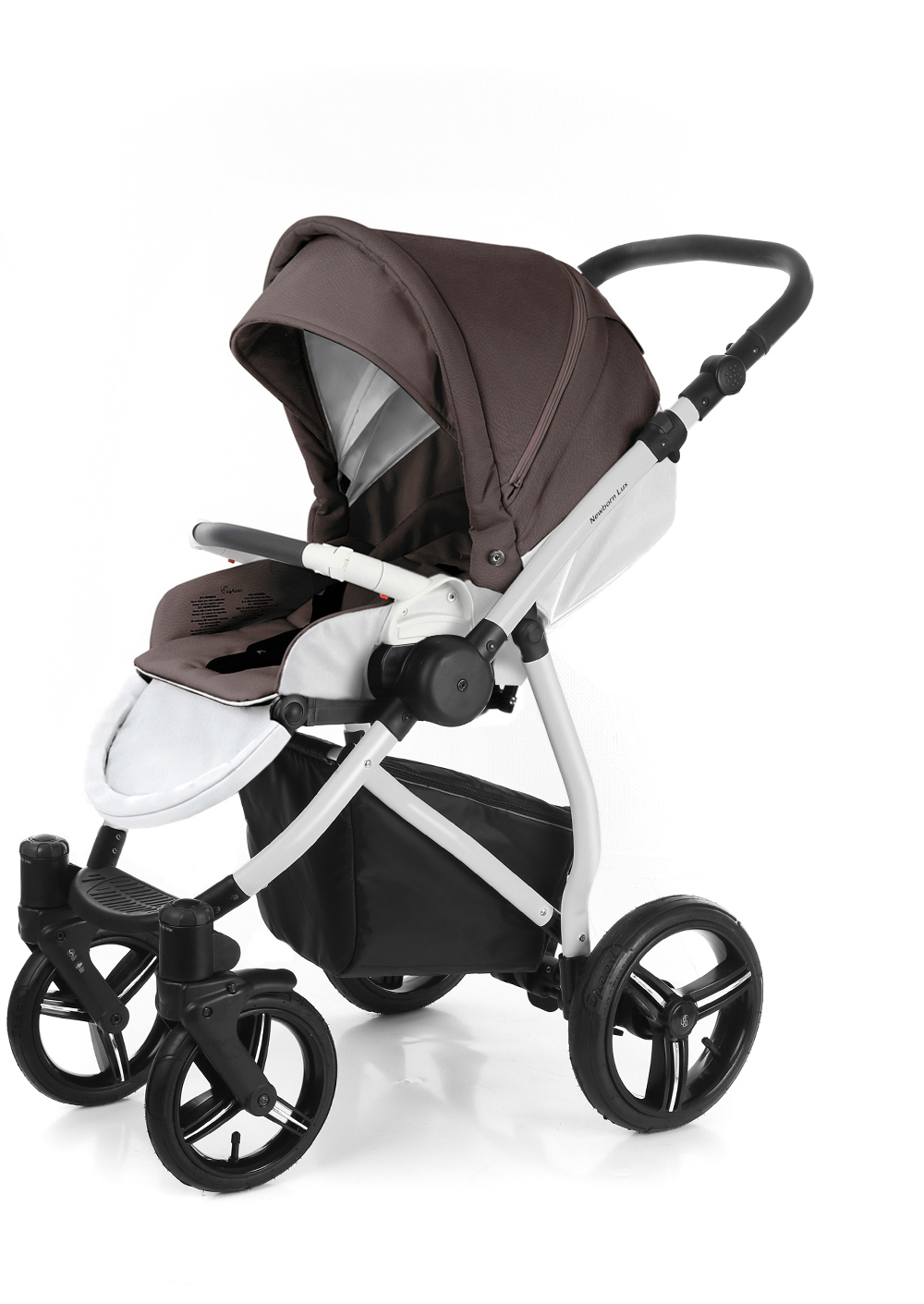 Прогулочная коляска Esspero Grand Newborn Lux (шасси Grey) Cacao leatherette