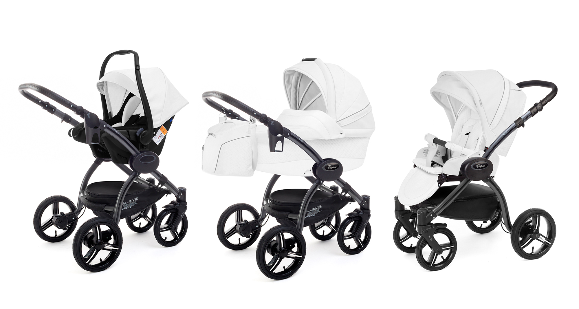 Коляска 3 в 1 Esspero Grand I-Nova (шасси Graphite) Nappa White