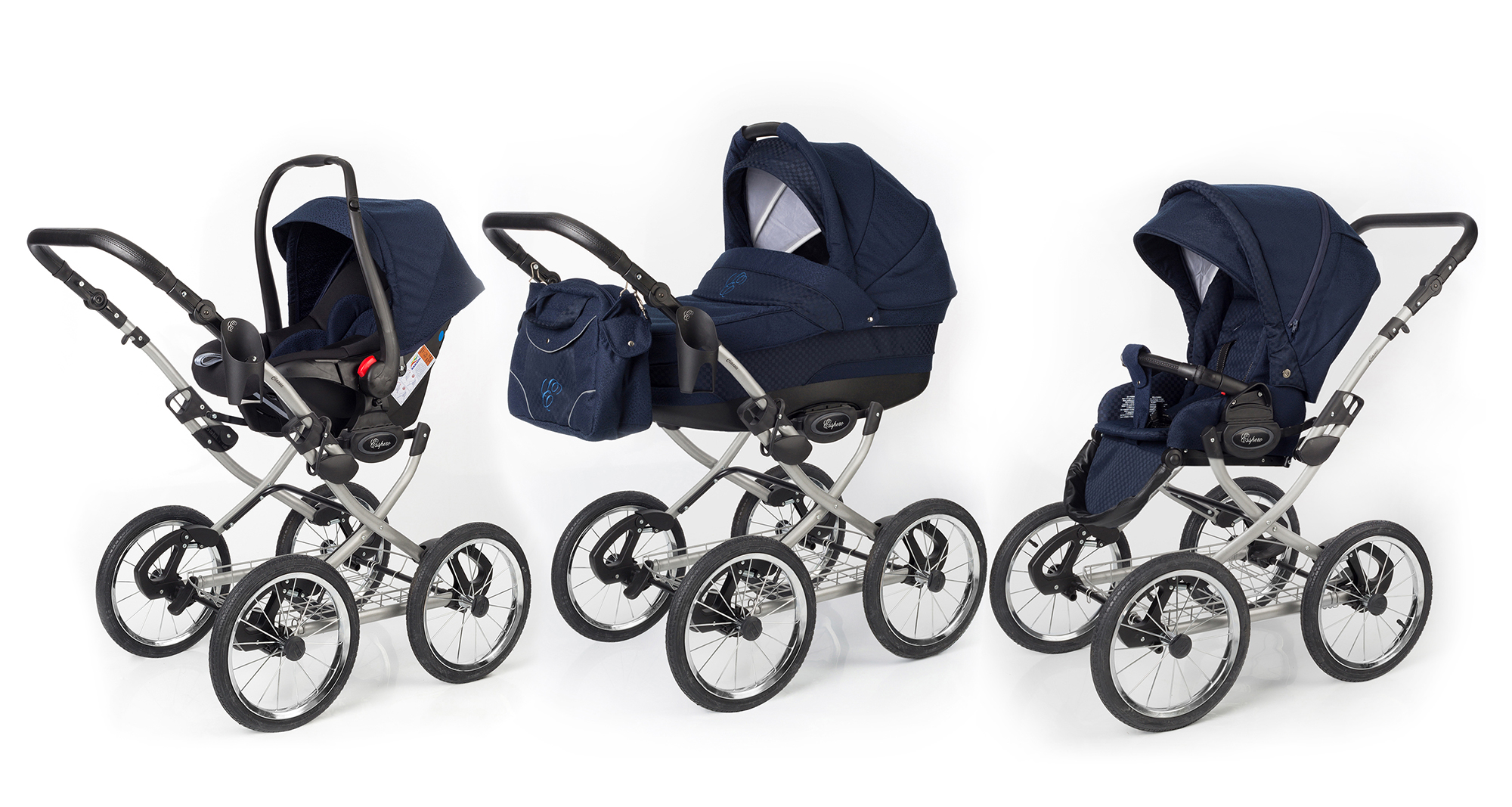 Коляска 3 в 1 Esspero Classic (шасси Grey) Mar Carbon