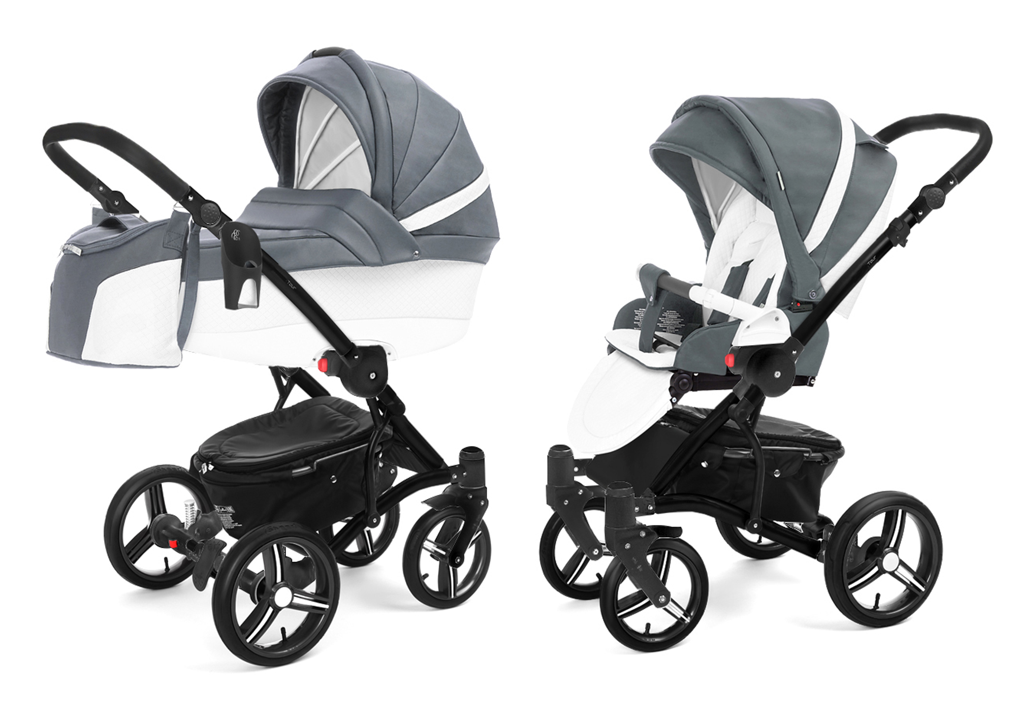 Коляска 2 в 1 Esspero Tour Leatherette (шасси Black) Nappa Blue Grey