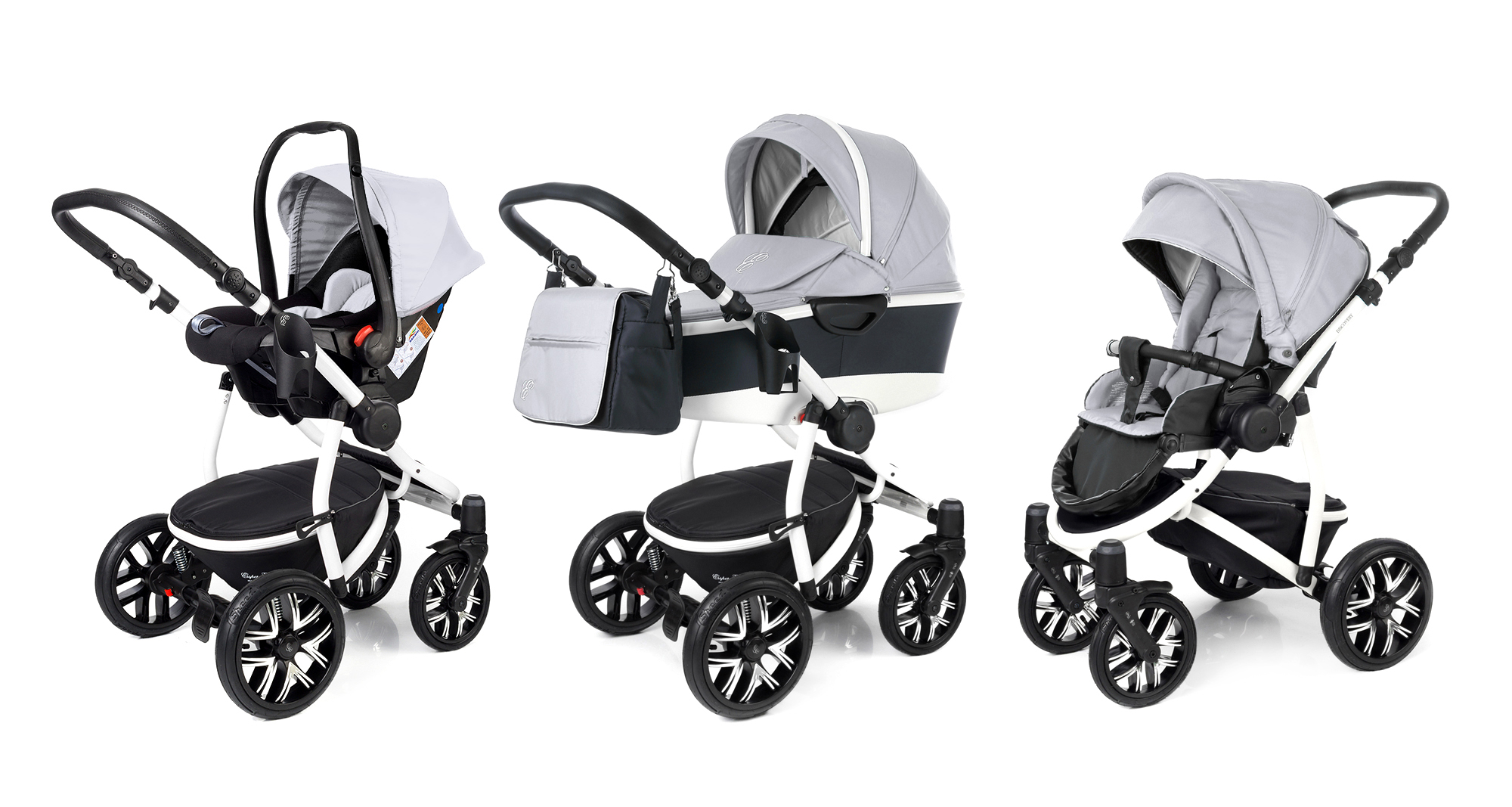 Коляска 3 в 1 Esspero Discovery Alu (шасси White) Silver