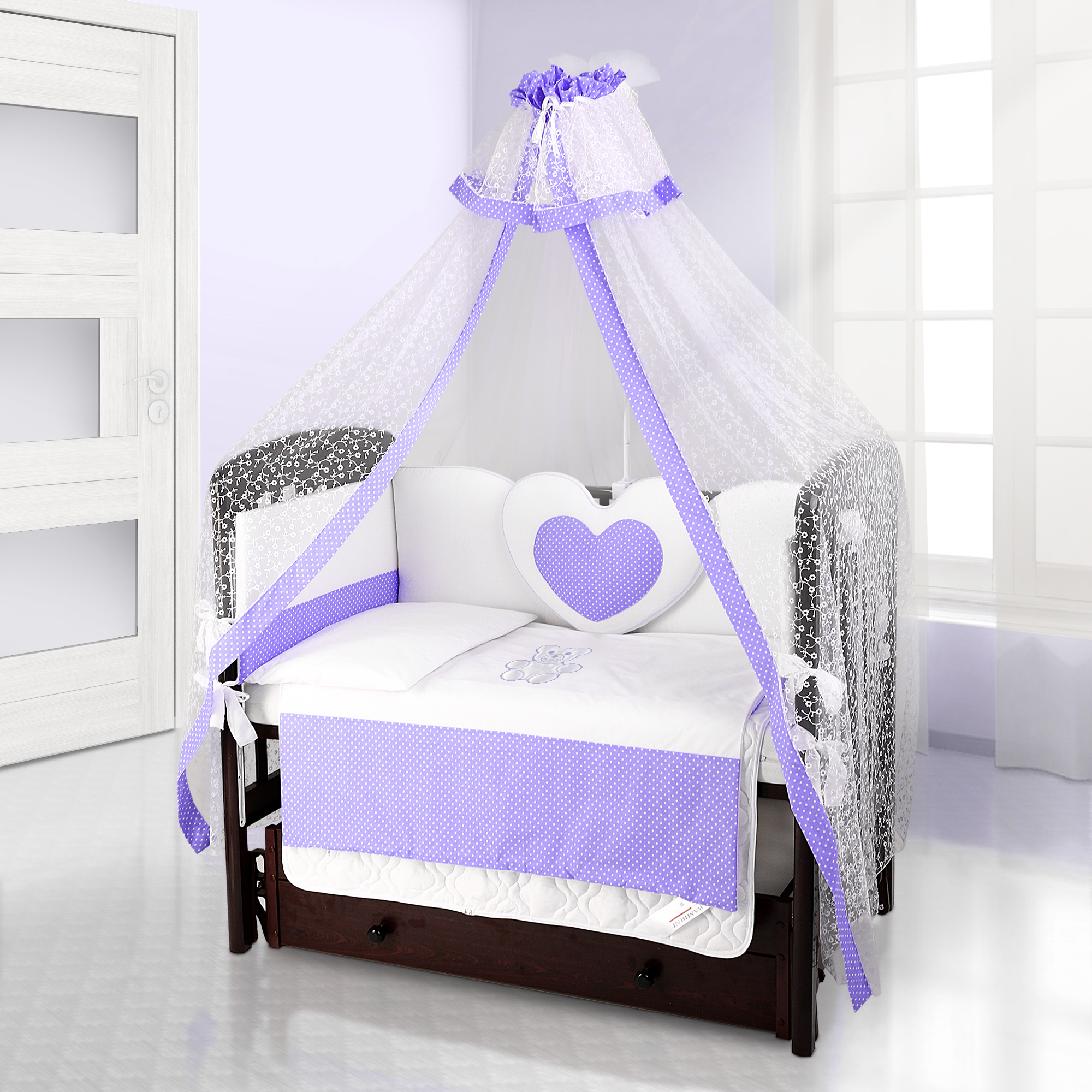 Beatrice Bambini Cuore Puntini BIANCO VIOLA