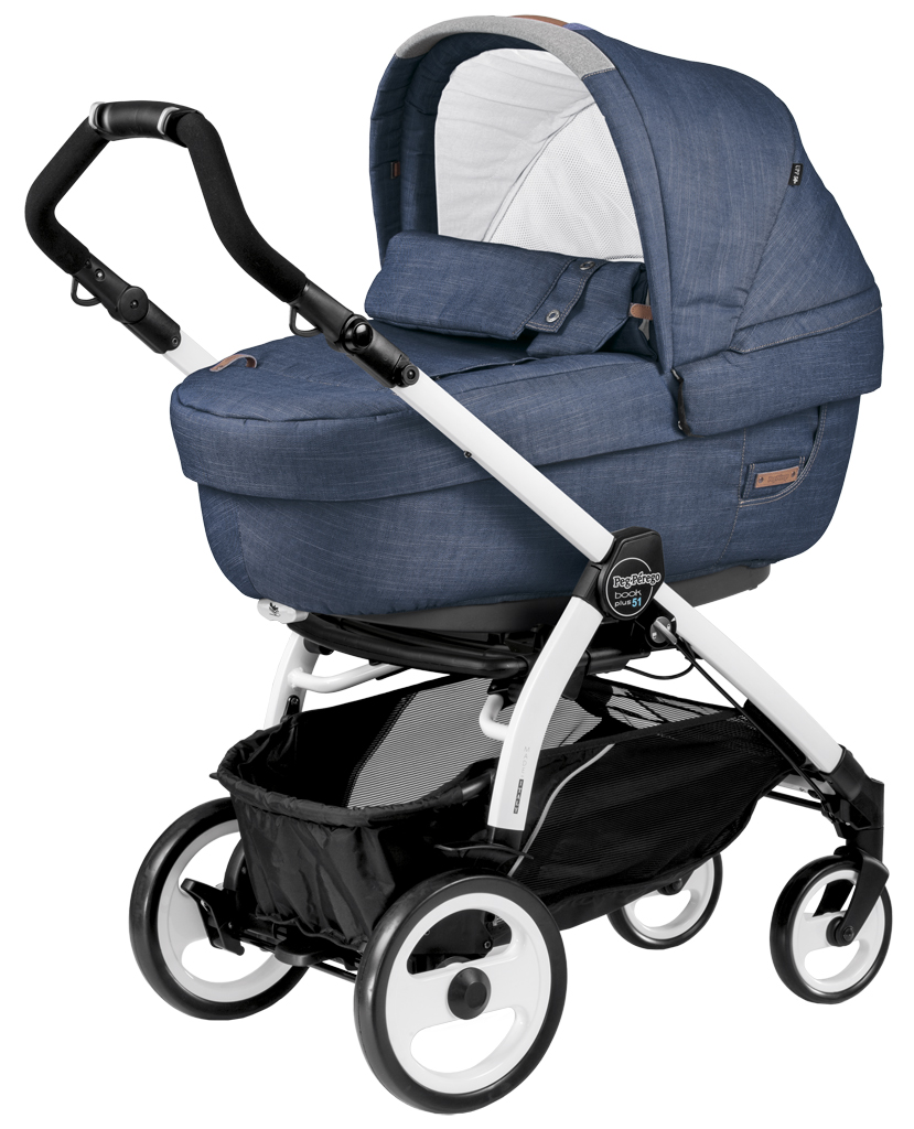 Коляска для новорожденных Peg Perego Book 51 Elite (шасси White/Black) Urban Denim
