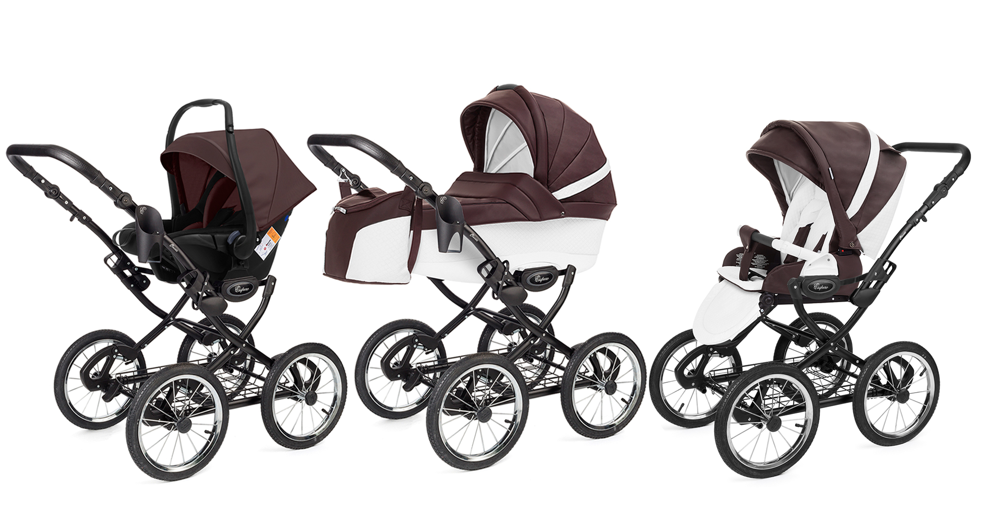 Коляска 3 в 1 Esspero Grand Classic (шасси Black) Nappa Brown
