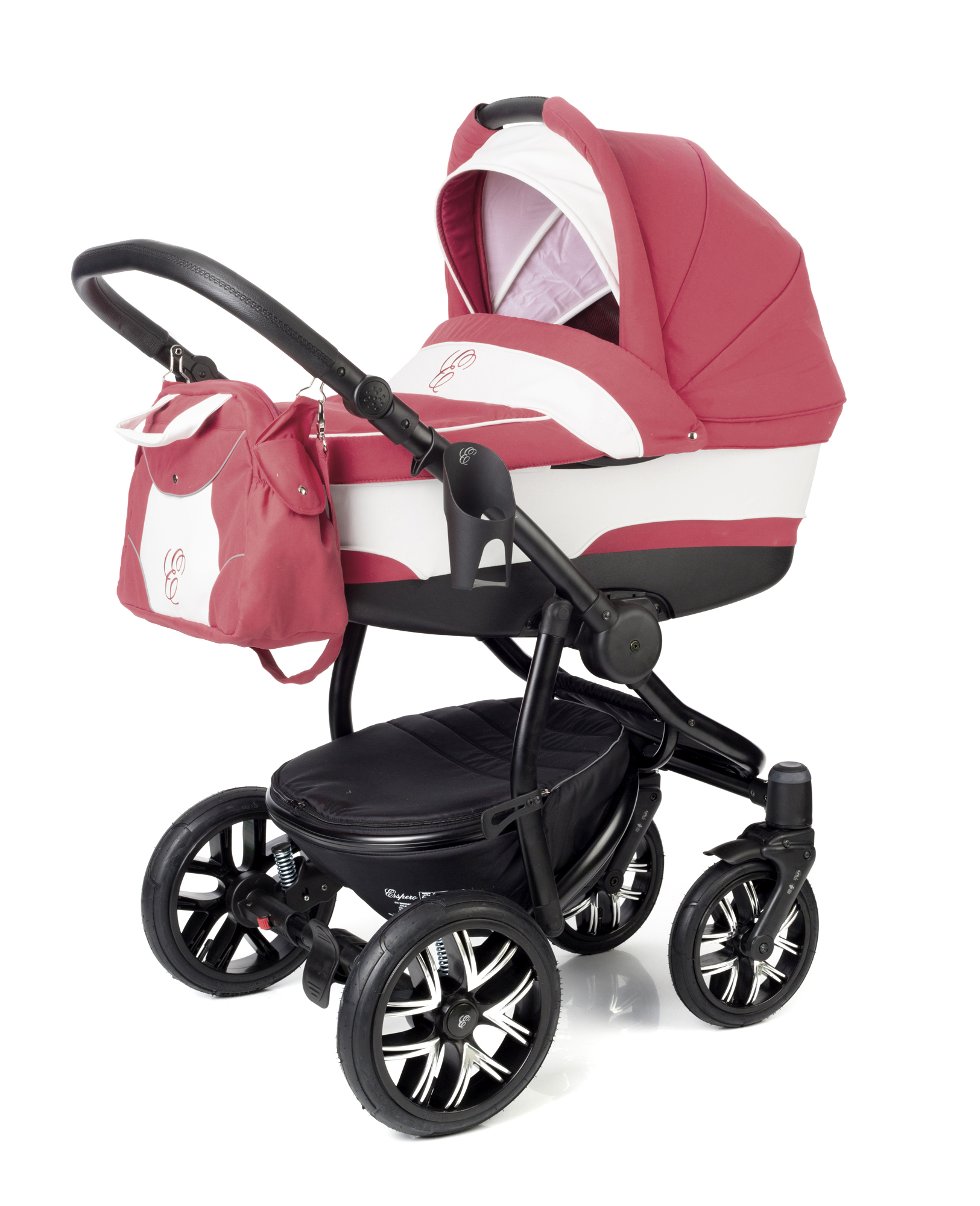 Коляска для новорожденных Esspero Discovery (шасси Black) Red Lux