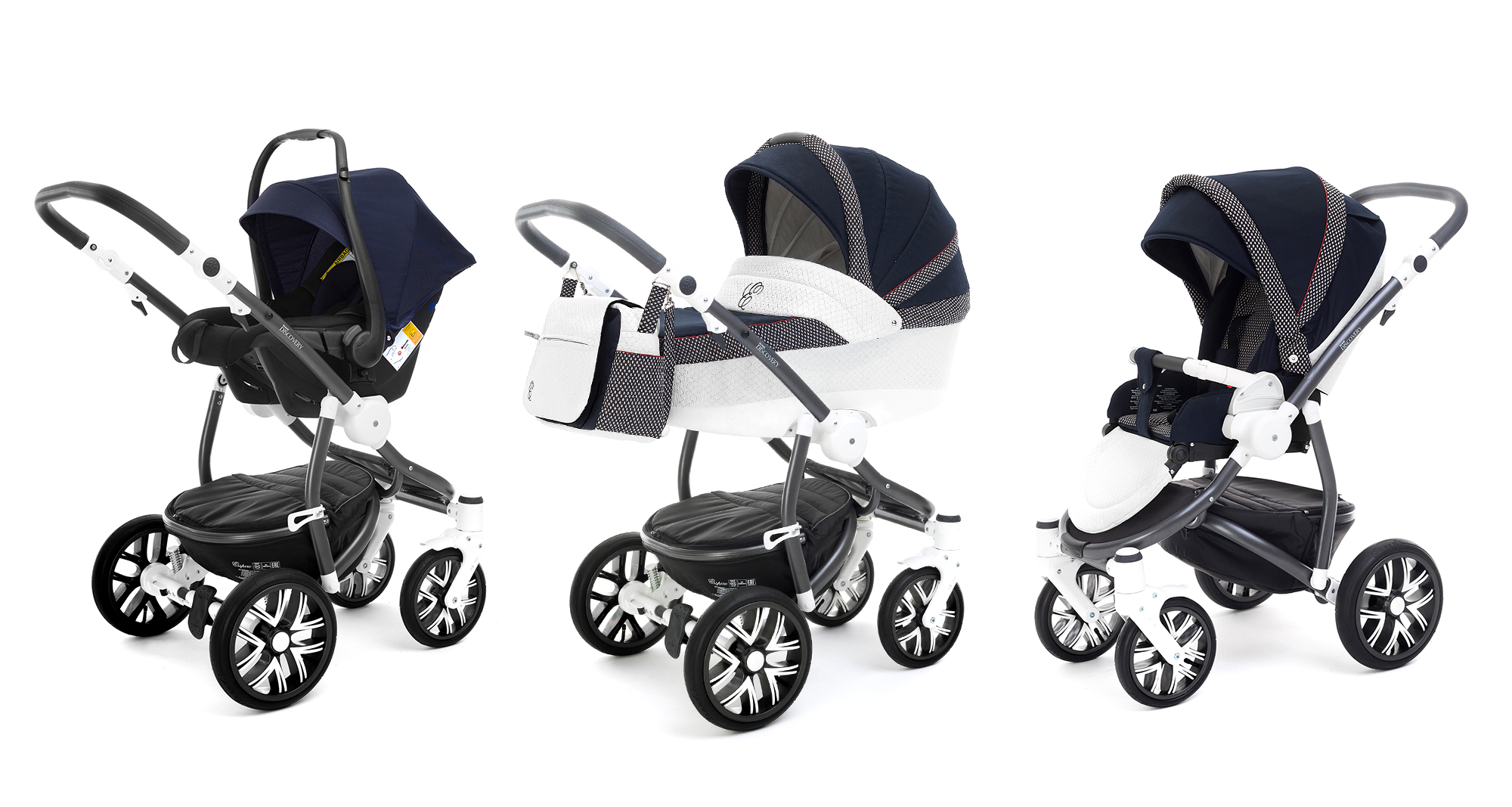 Коляска 3 в 1 Esspero Grand Discovery (шасси Graphite White) Royal Deep Ocean