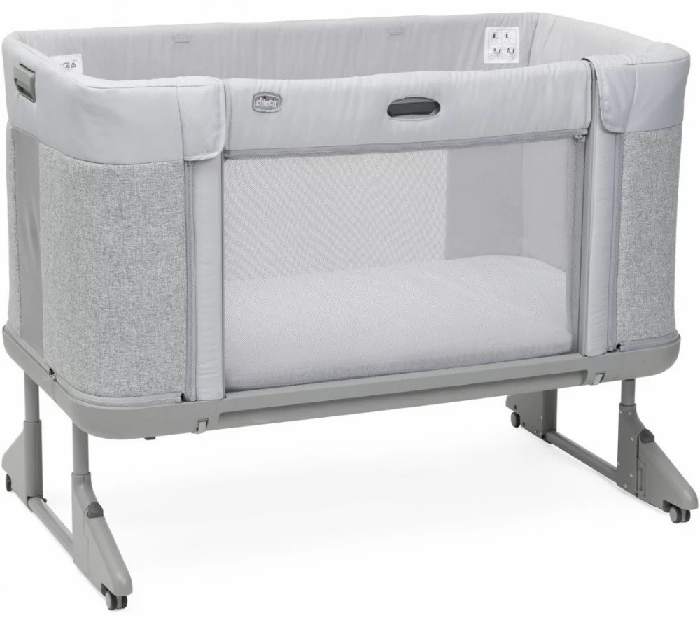 Кроватка CHICCO NEXT2ME FOREVER ASH GREY CROSS COLL