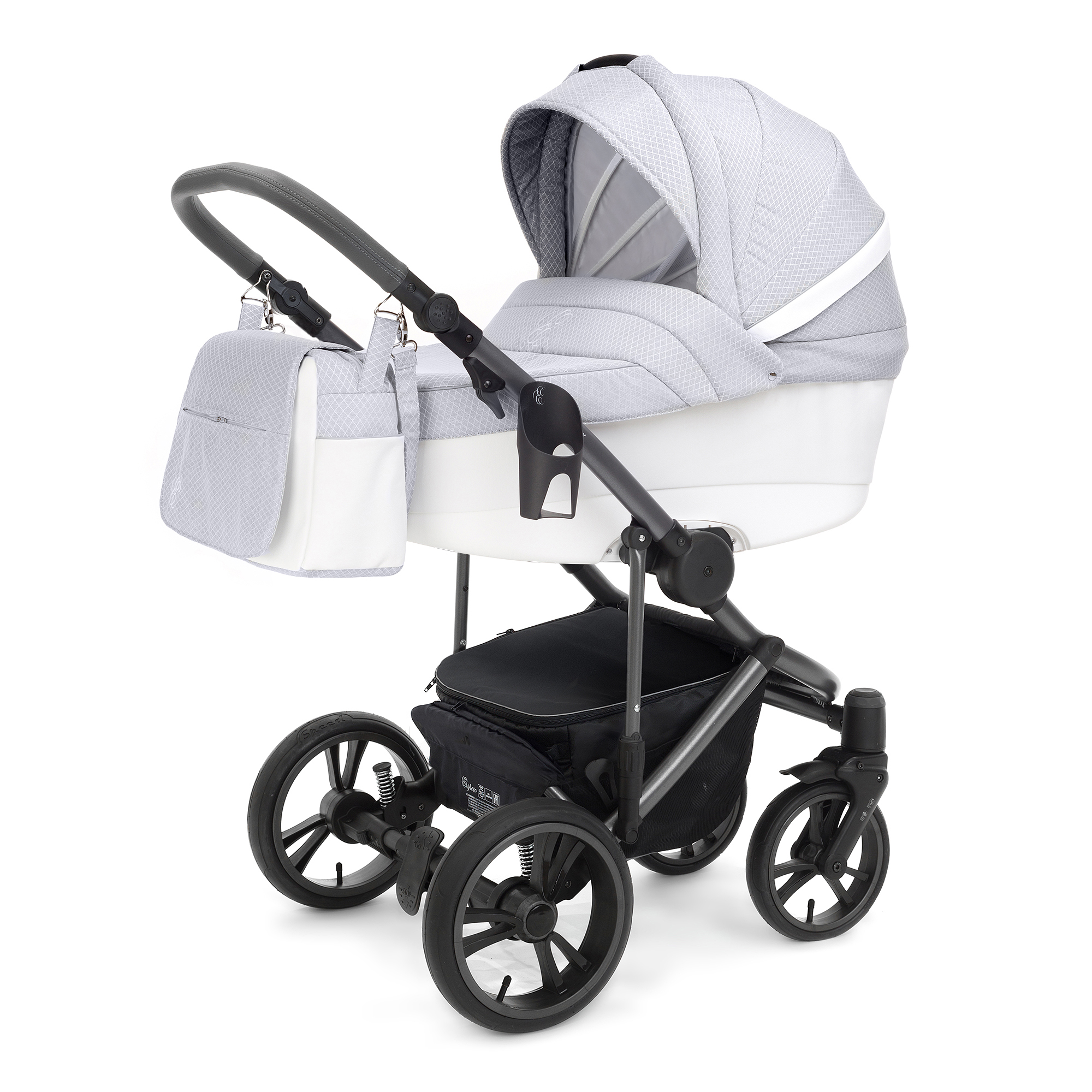 Коляска для новорожденных Esspero Grand Magic Pro (шасси Graphite) Grey Diamond