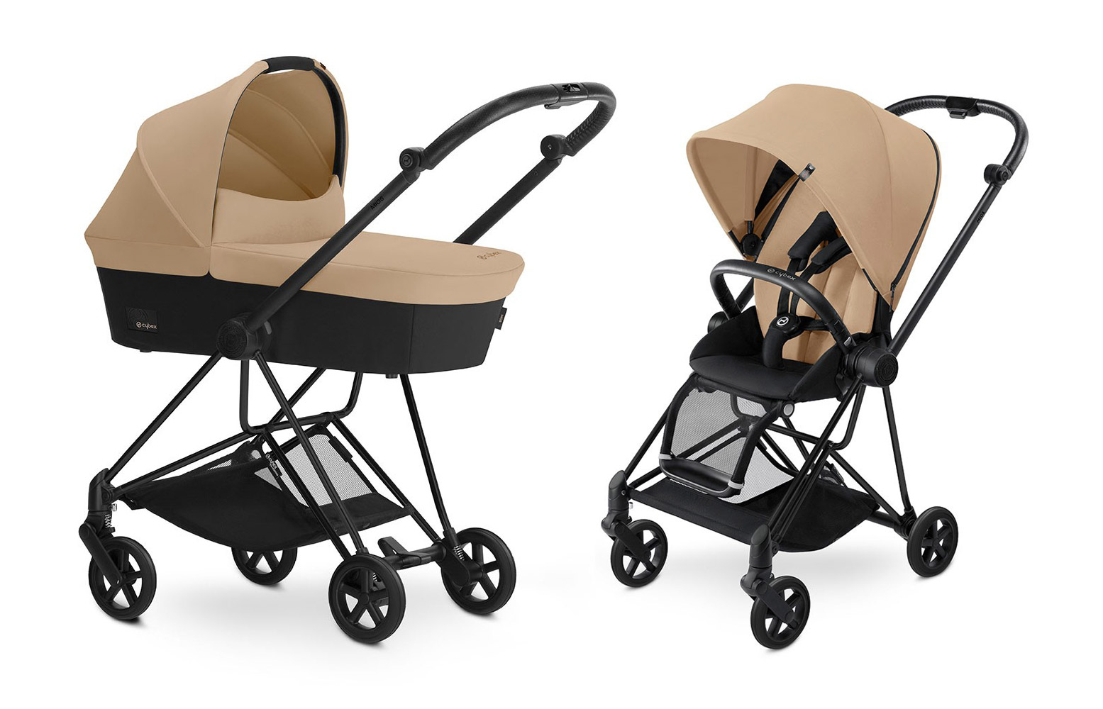 Коляска 2 в 1 Cybex MIOS (шасси Black) Cashmere Beige