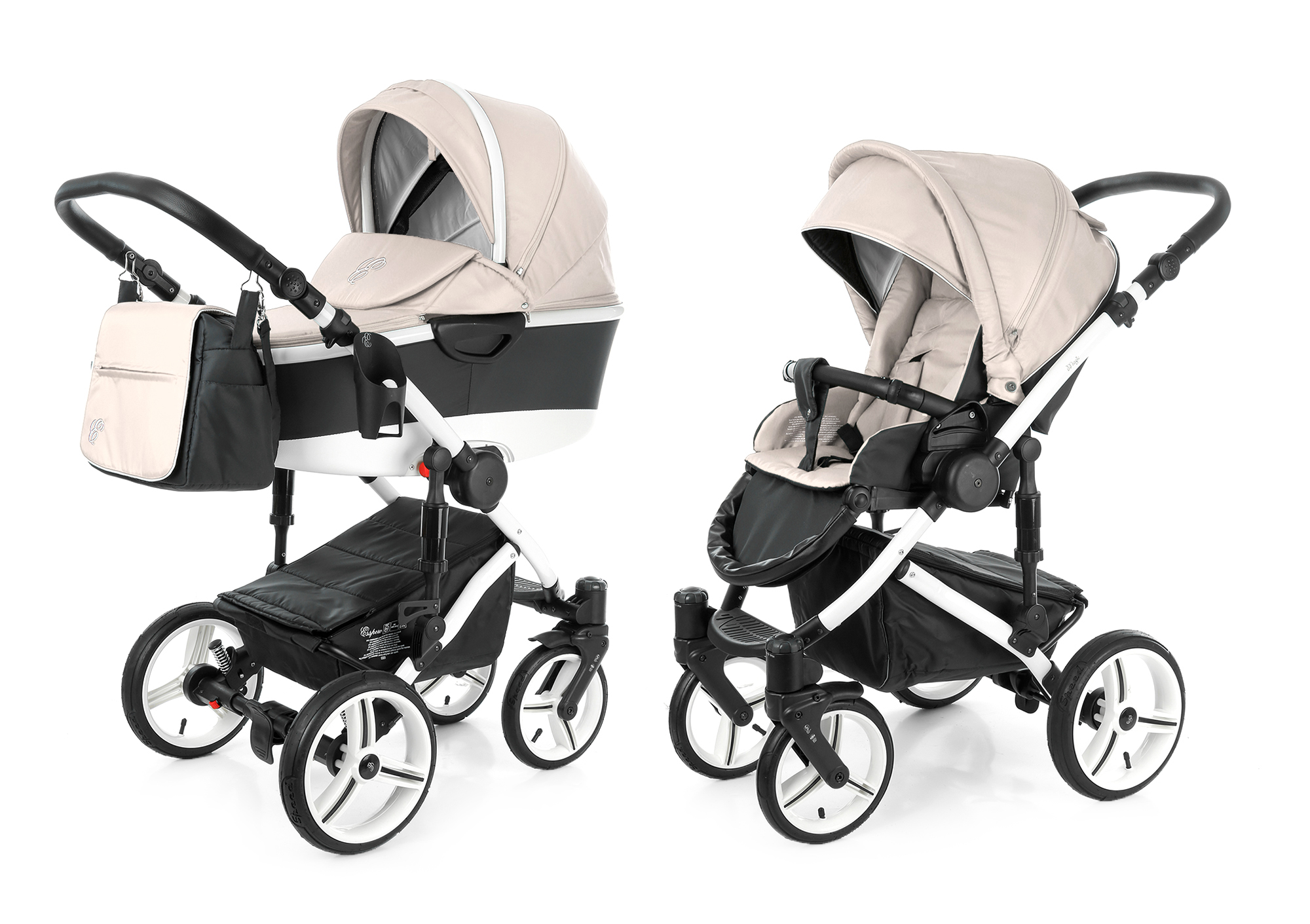 Коляска 2 в 1 Esspero Magic Alu (шасси White) Beige
