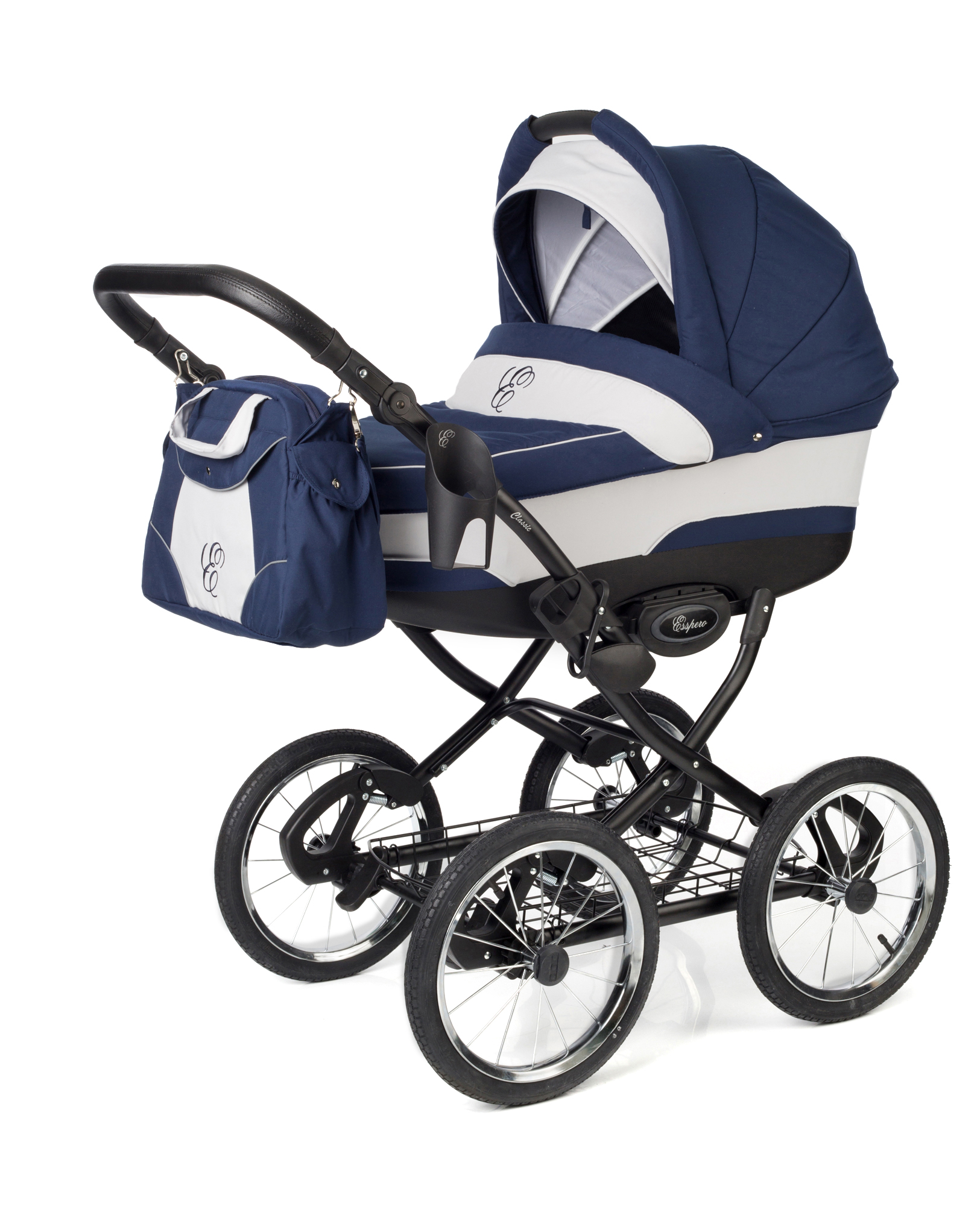 Коляска для новорожденных Esspero Classic (шасси Black) Navy Grey
