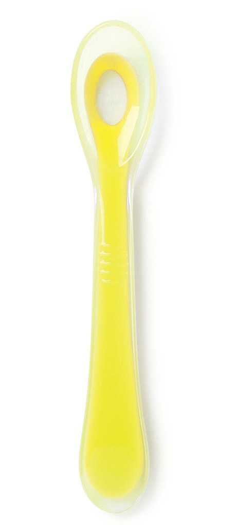 Ложка для кормления силиконовая Happy Baby Yellow
