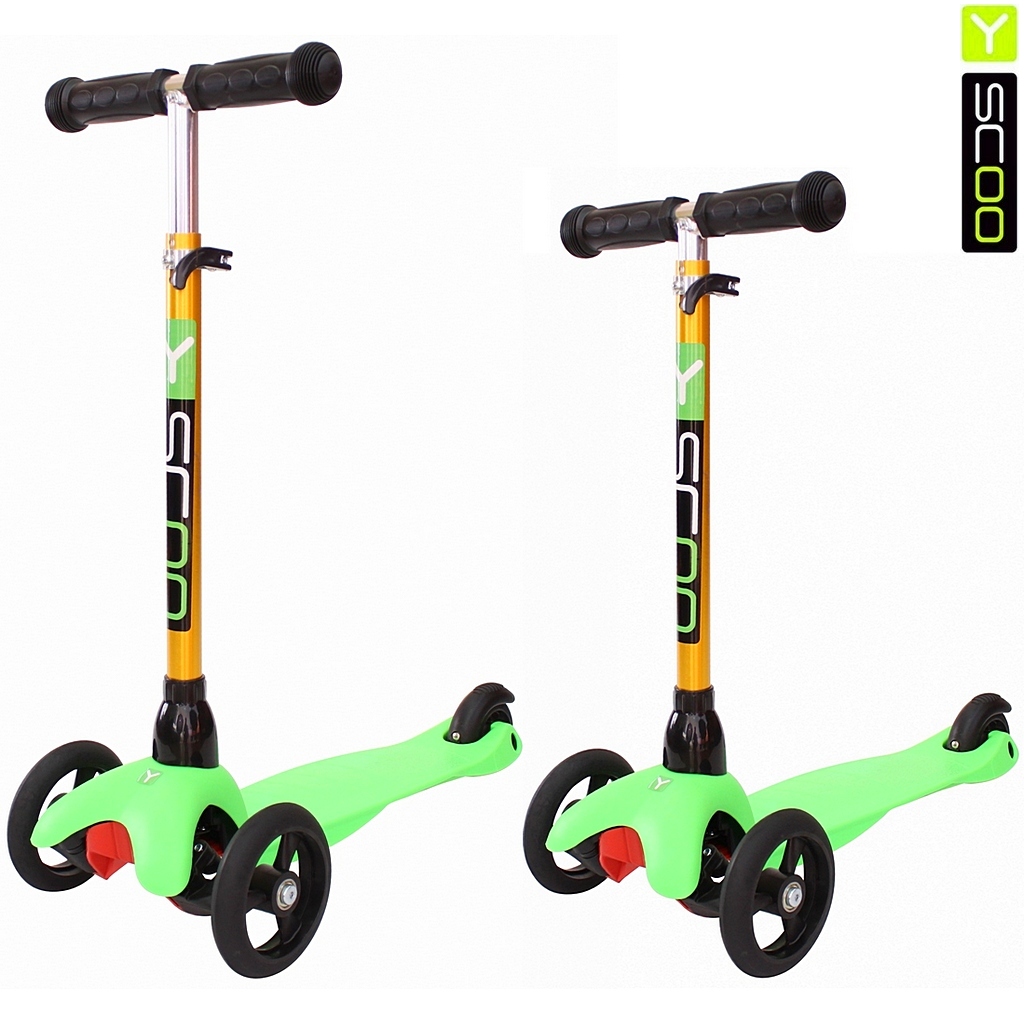 Самокат трехколесный Y-SCOO MINI GLAM METALLIC RT lime