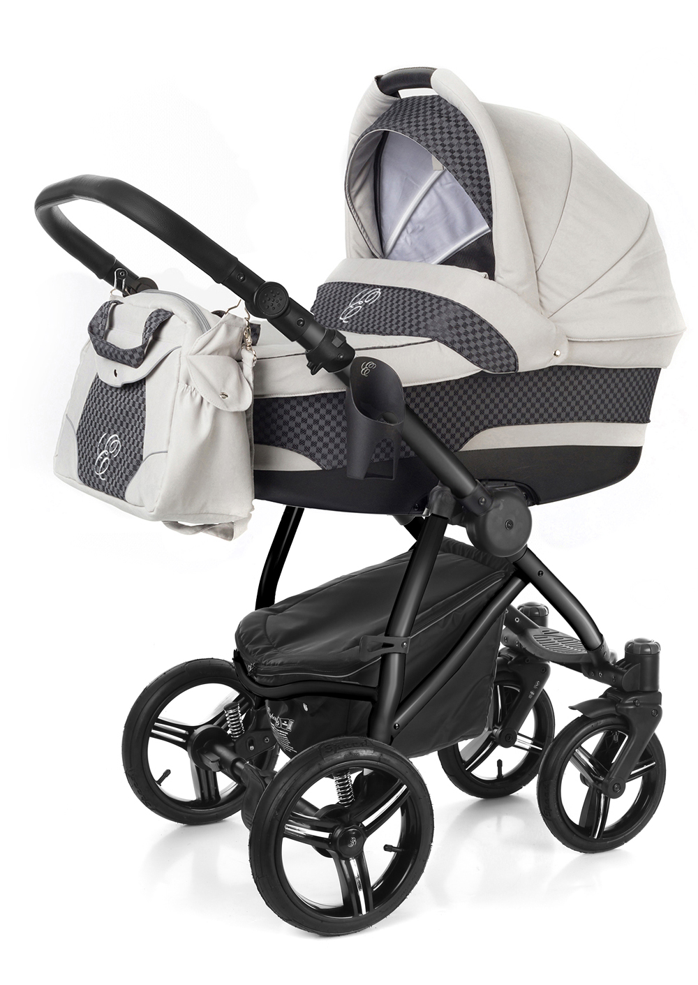 Коляска для новорожденных Esspero Newborn Lux (шасси Black) Grey Carbon