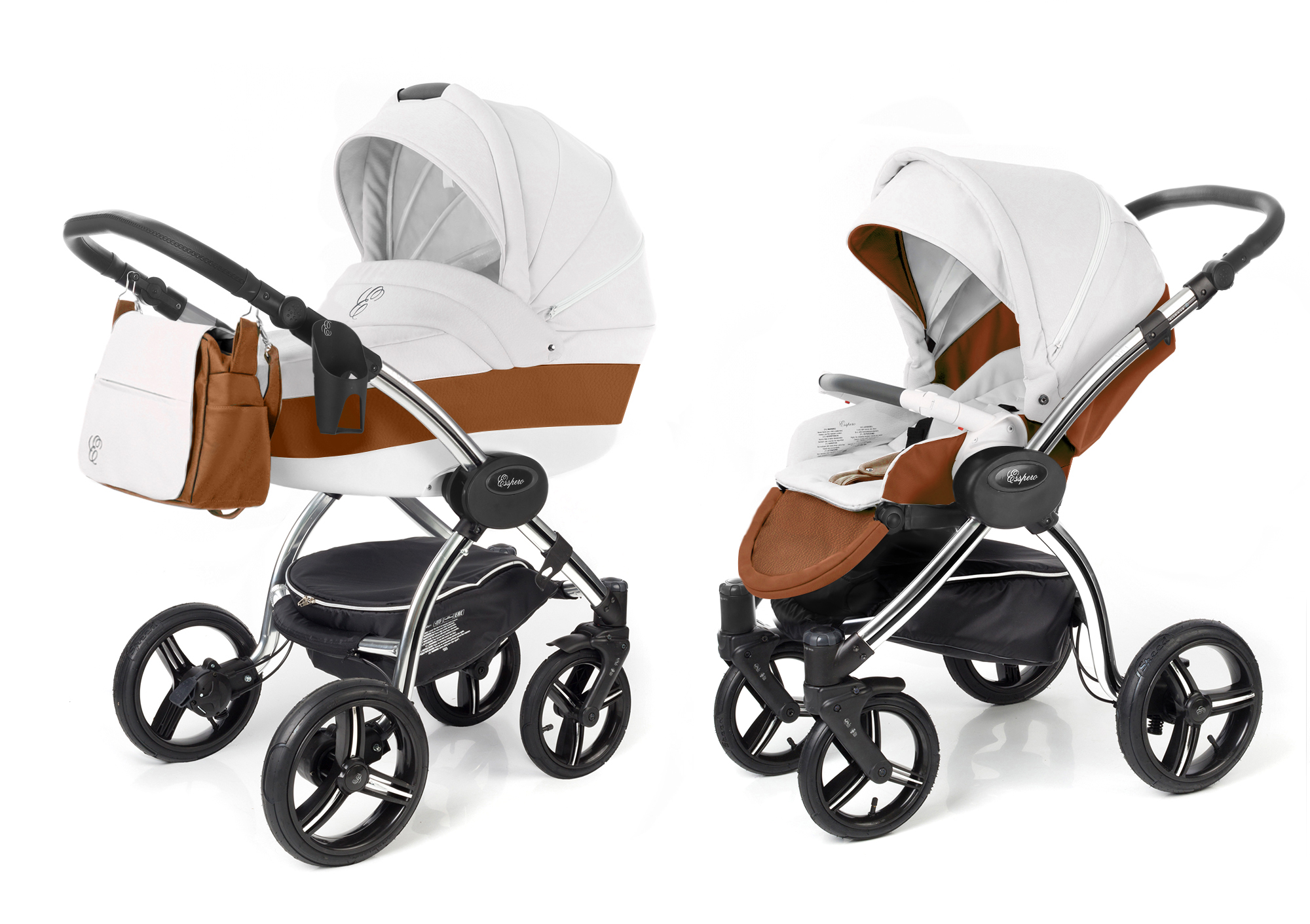 Коляска 2 в 1 Esspero Grand I-Nova (шасси Chrome) Orange leatherette