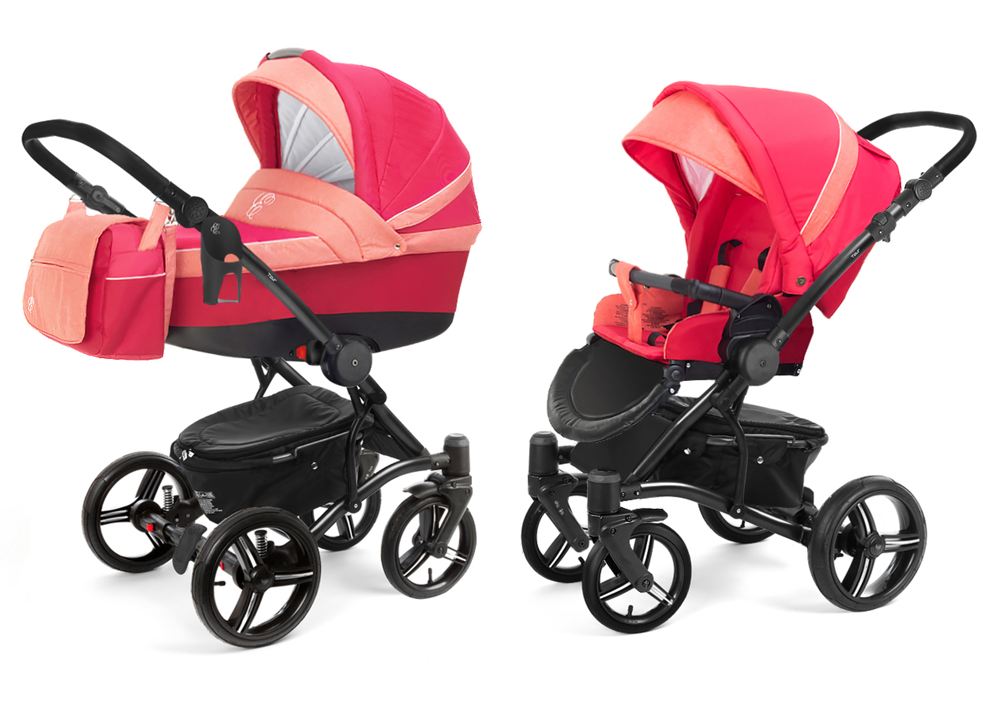 Коляска 2 в 1 Esspero Tour Leatherette (шасси Black) Red Sunset