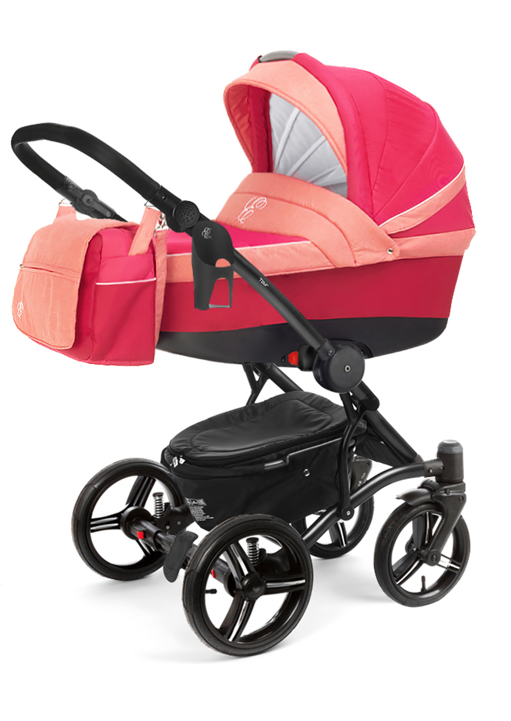 Коляска для новорожденных Esspero Tour Leatherette (шасси Black) Red Sunset