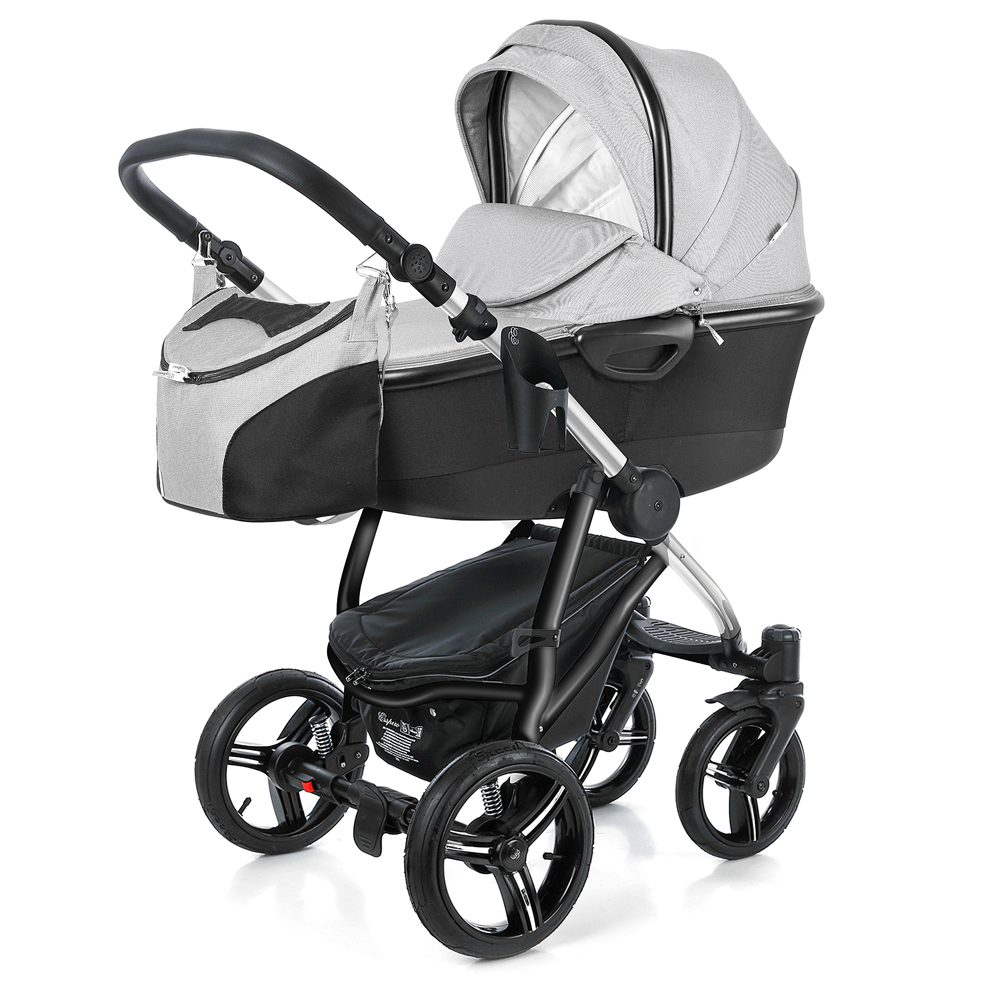 Коляска для новорожденных Esspero Newborn Lux Alu (шасси Chrome) Steel