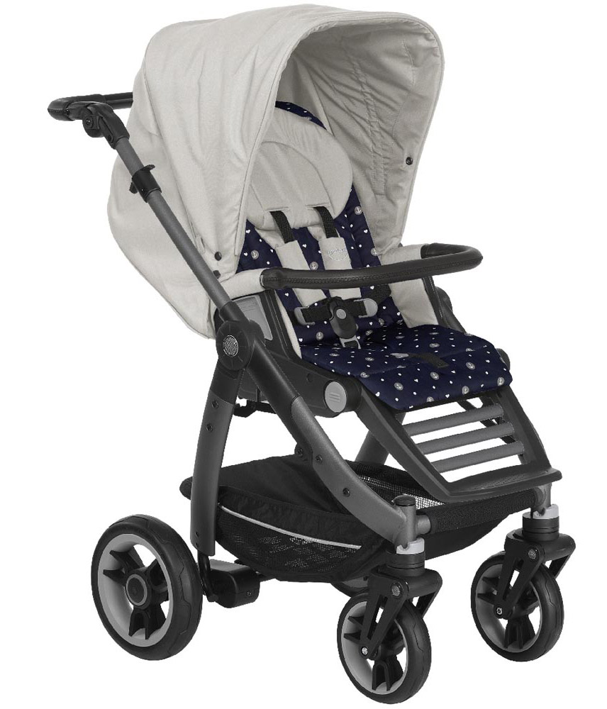 Прогулочная коляска Teutonia Cosmo V4 (шасси Graphite) 6120-6175 Stone-Little Sailor