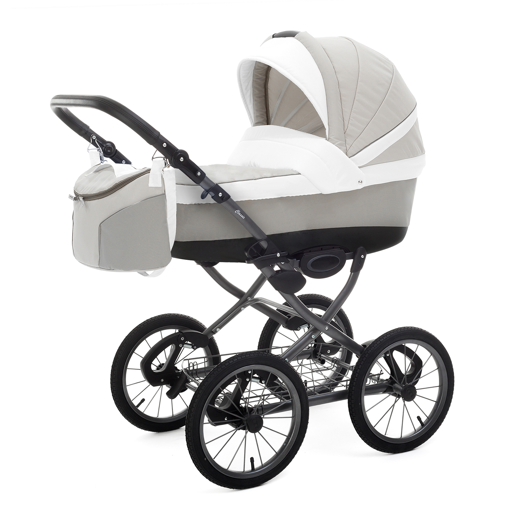 Коляска для новорожденных Esspero Grand Classic (шасси Graphite) Vanila