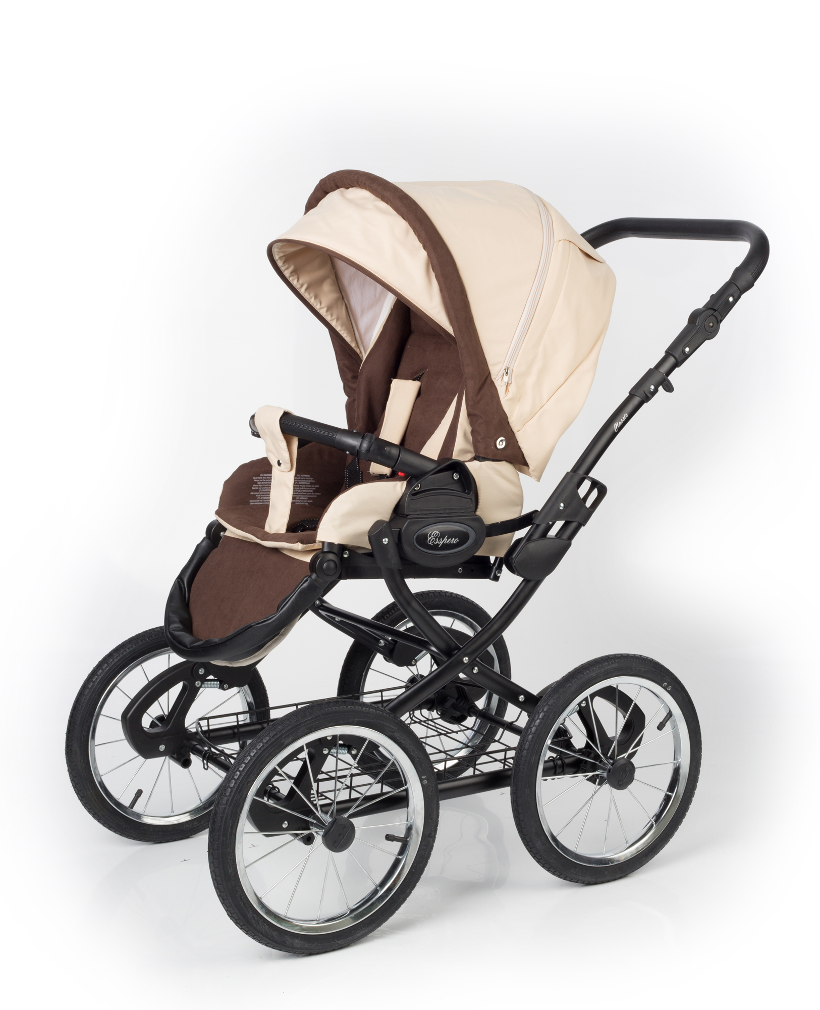 Прогулочная коляска Esspero Classic (шасси Black) Beige Brown