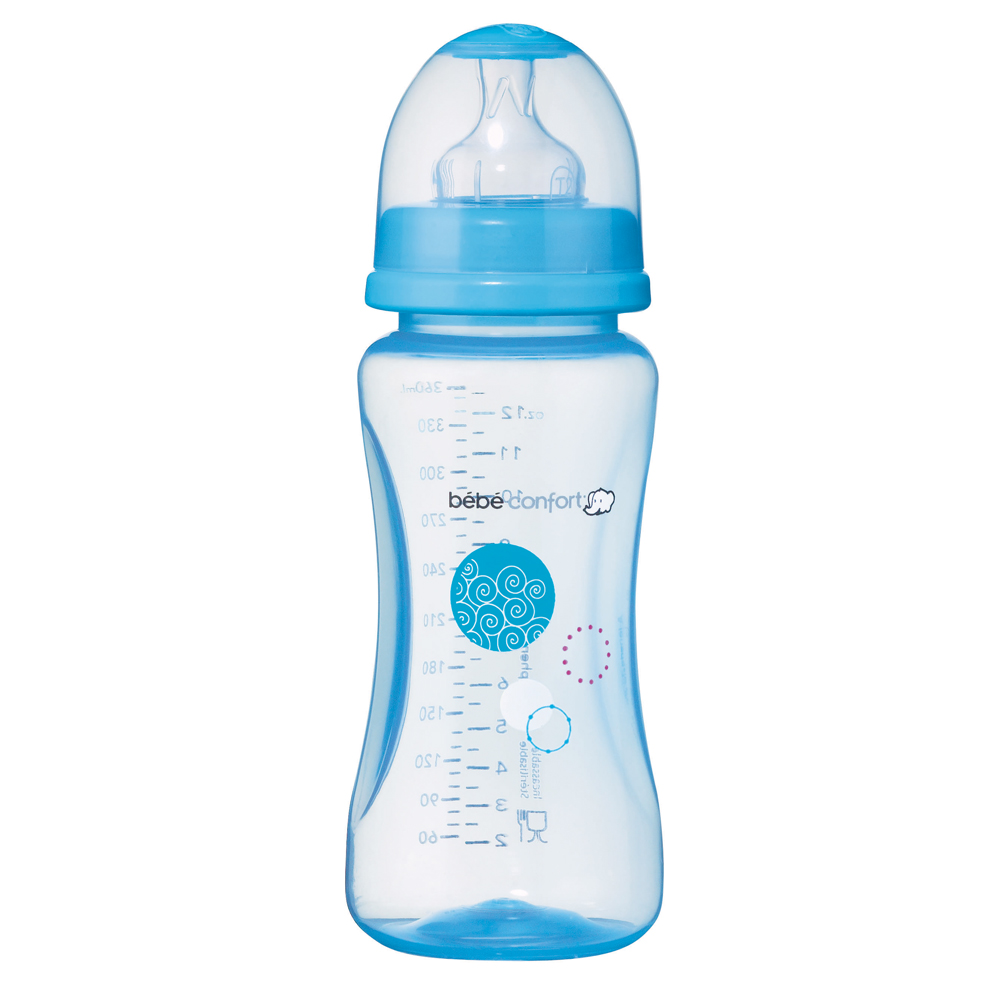 Бутылочка Bebe Confort серия Maternity PP, сил. соска для молока и воды, 270 мл, 0-12 мес. голубой