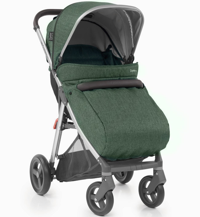 Прогулочная коляска Oyster Zero Alpine Green с накидкой на ножки
