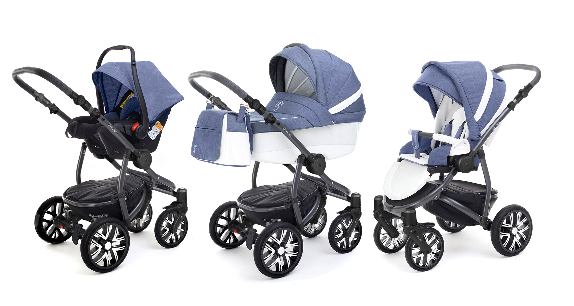 Коляска 3 в 1 Esspero Grand Discovery (шасси Graphite) Jeans Blue