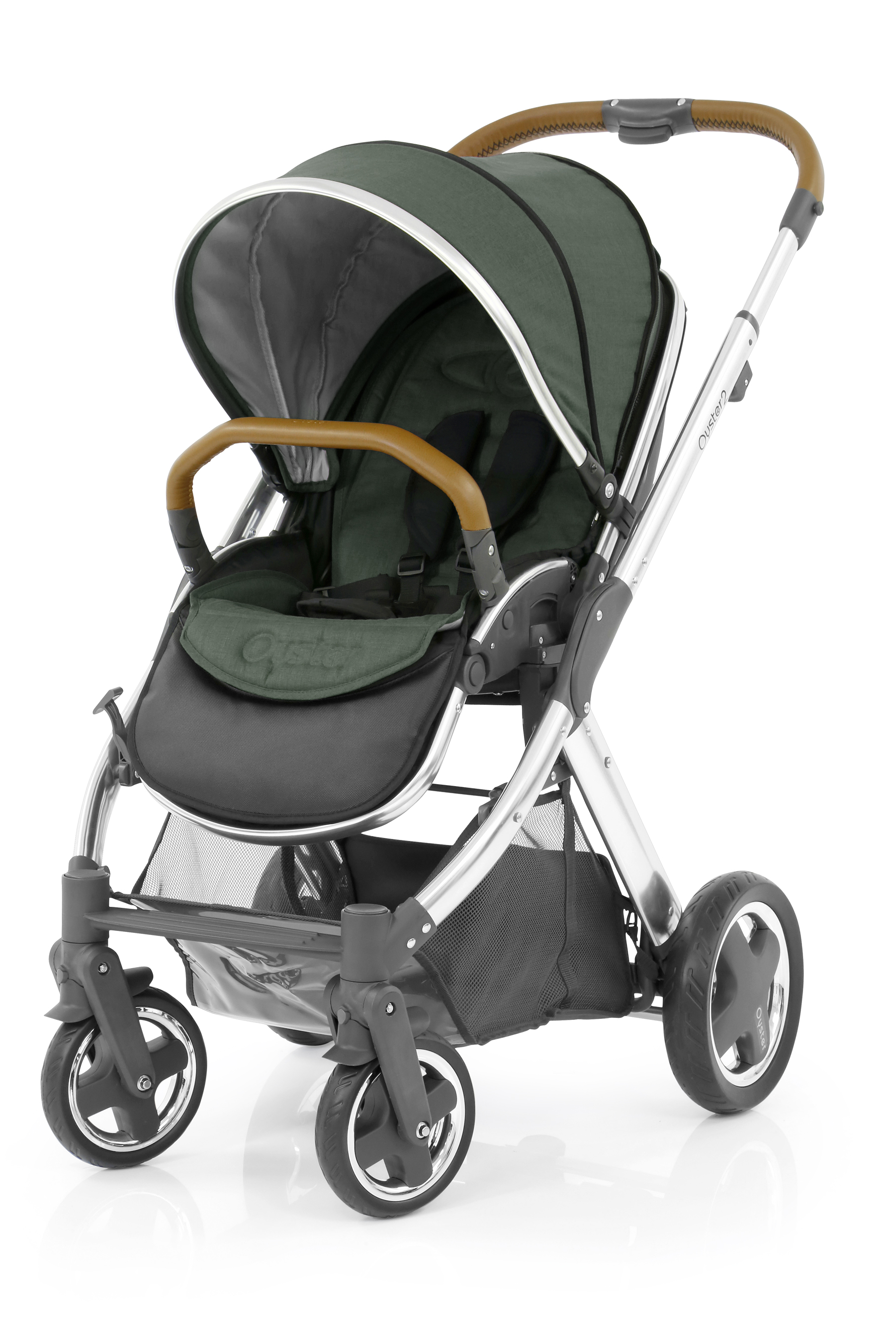Прогулочная коляска Oyster 2 + Colour Pack (шасси Chrome/Brown) Olive Green