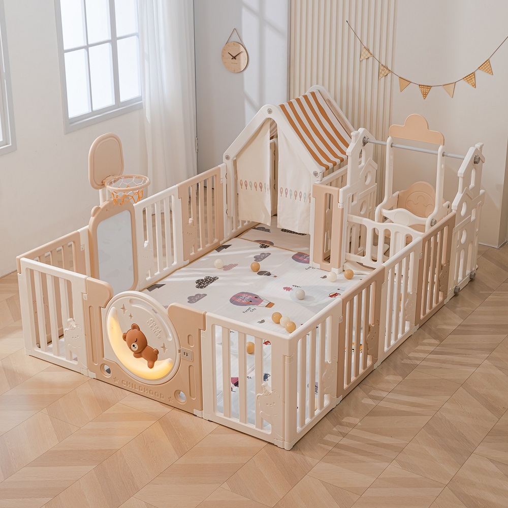Манеж UNIX Kids DeLuxe House 180 x 200 см Camel