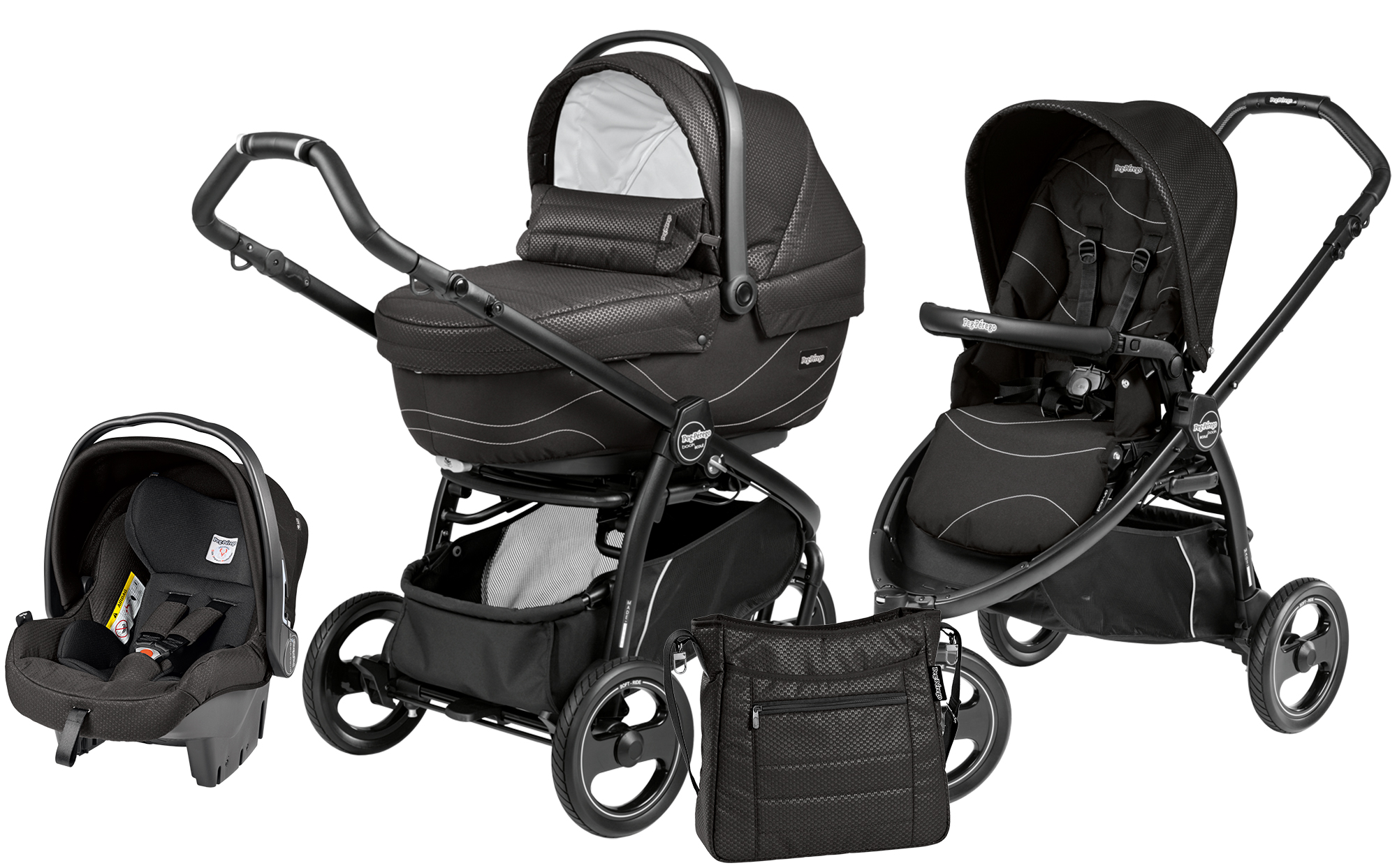 Коляска 3 в 1 Peg Perego Book Scout XL Modular System Bloom Black