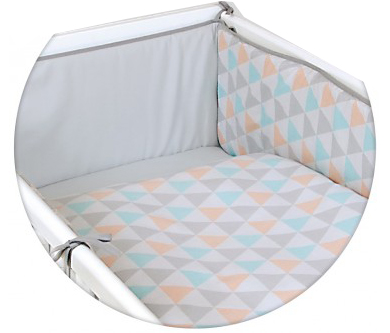 Постельное бельё Ceba Baby с принтом 3 предмета Triangle Turquoise/Orange Lux