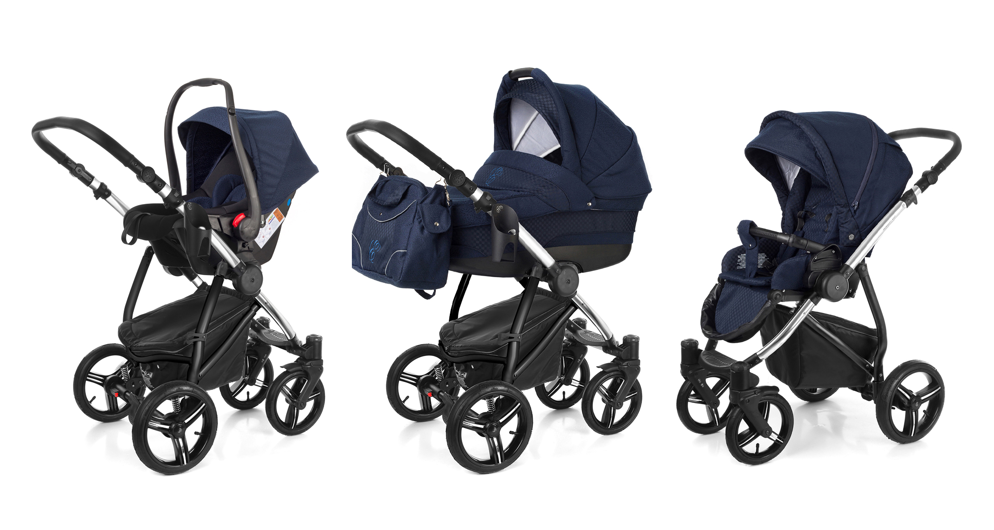 Коляска 3 в 1 Esspero Newborn Lux (шасси Chrome) Mar Carbon