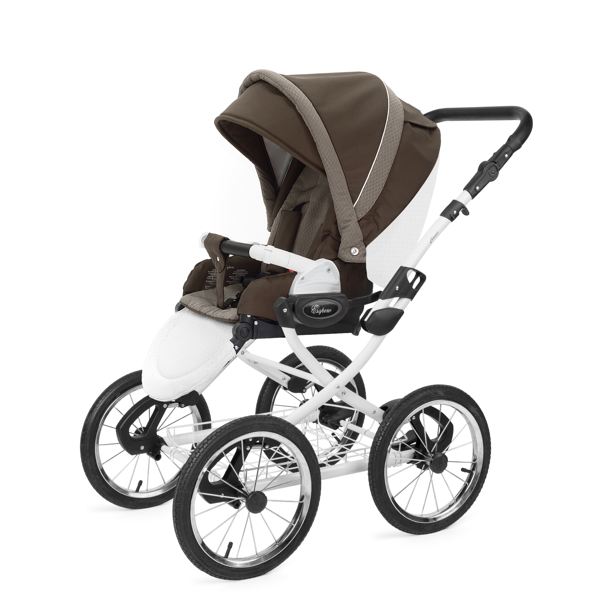Прогулочная коляска Esspero Grand Classic (шасси White) Royal Brown