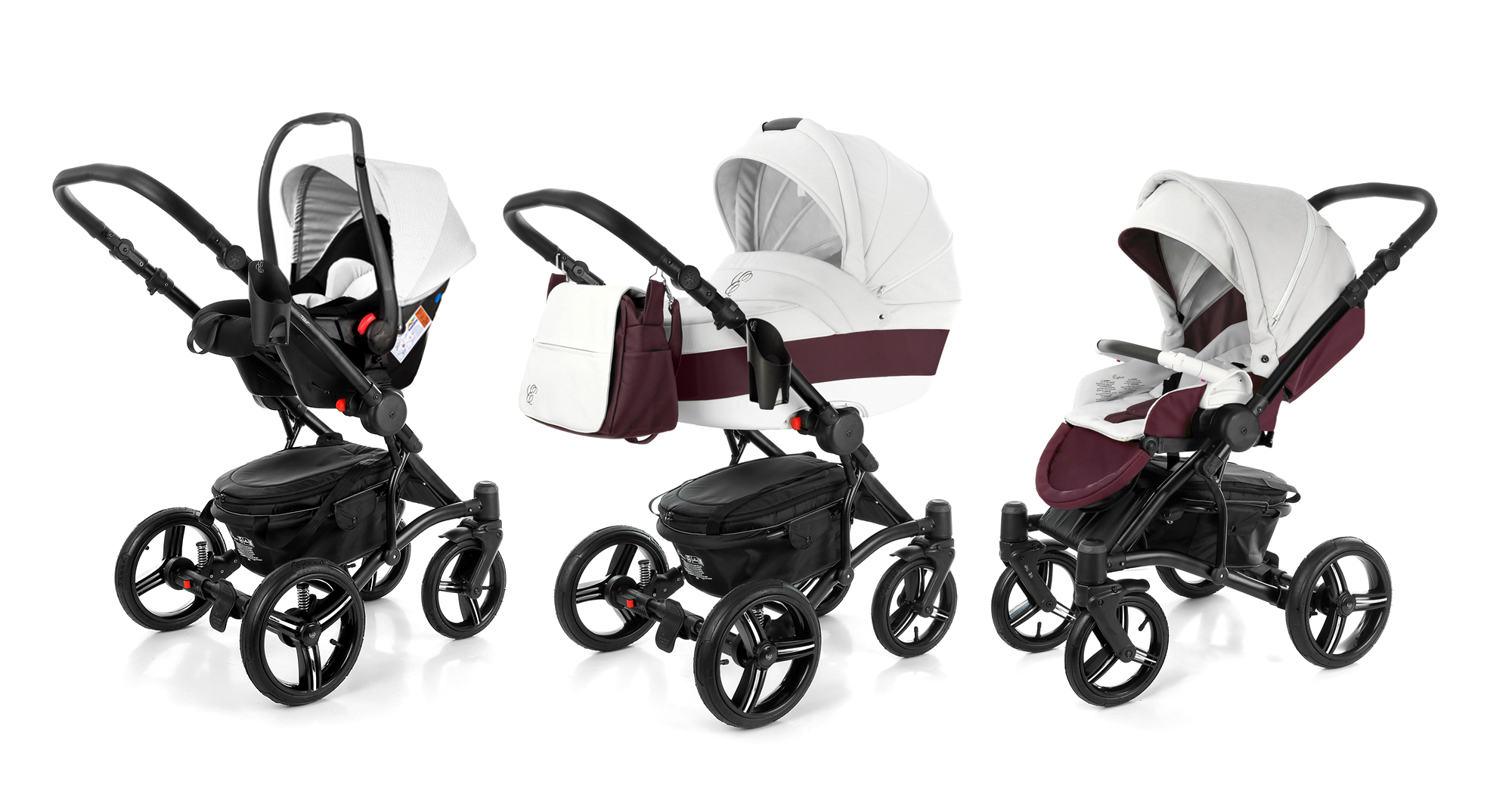 Коляска 3 в 1 Esspero Tour Leatherette (шасси Black) Maroon leatherette