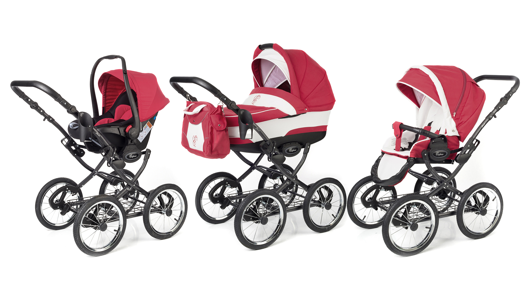 Коляска 3 в 1 Esspero Classic (шасси Graphite) Red Lux